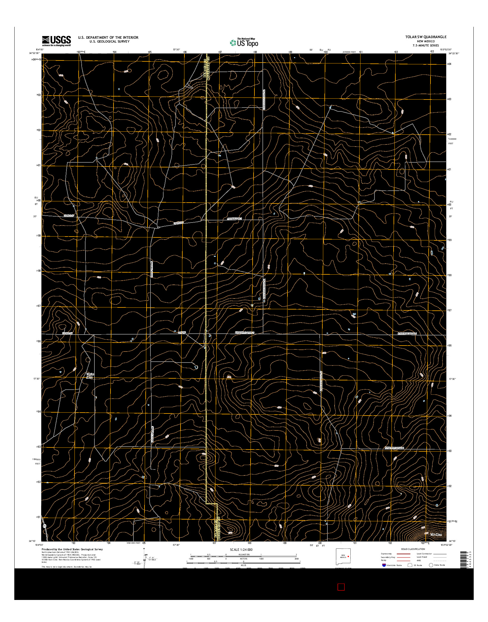 USGS US TOPO 7.5-MINUTE MAP FOR TOLAR SW, NM 2017