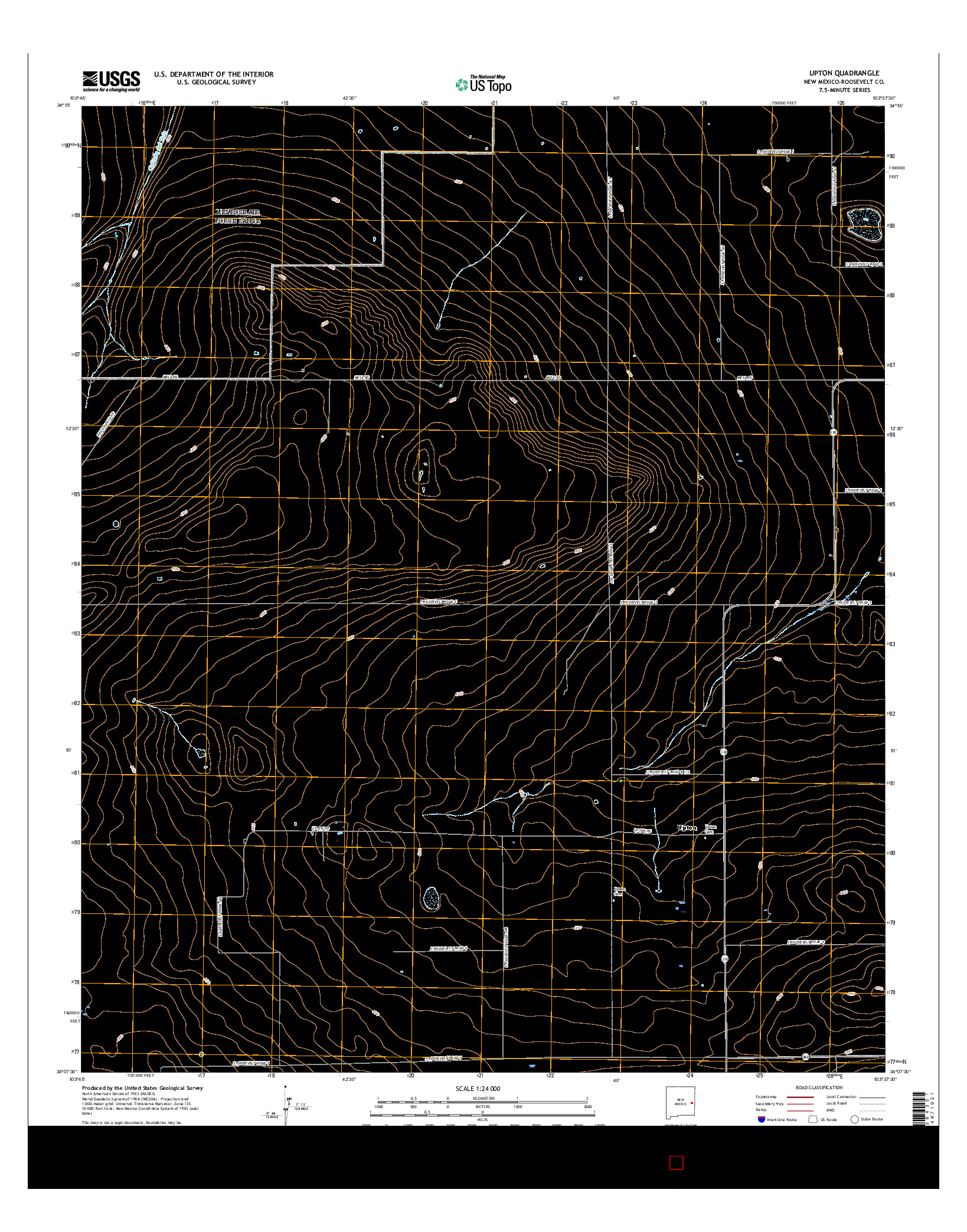 USGS US TOPO 7.5-MINUTE MAP FOR UPTON, NM 2017