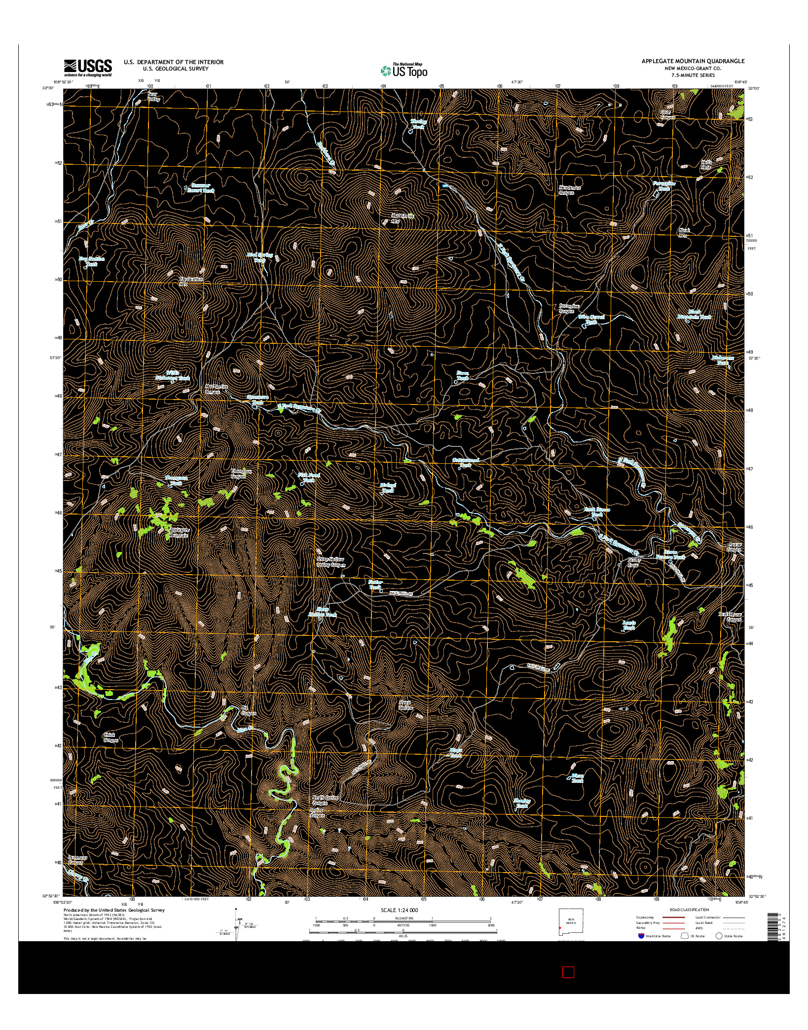 USGS US TOPO 7.5-MINUTE MAP FOR APPLEGATE MOUNTAIN, NM 2017