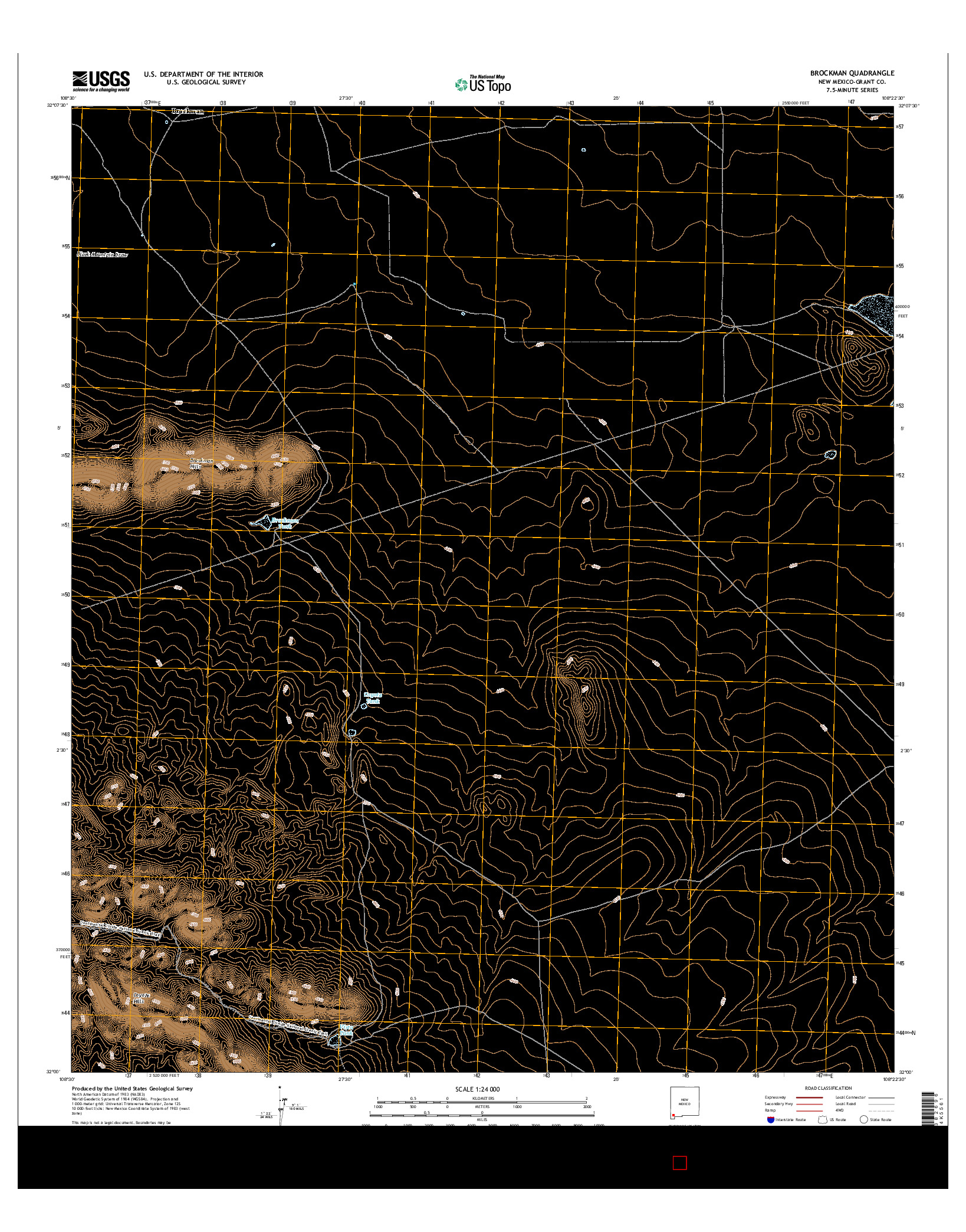 USGS US TOPO 7.5-MINUTE MAP FOR BROCKMAN, NM 2017