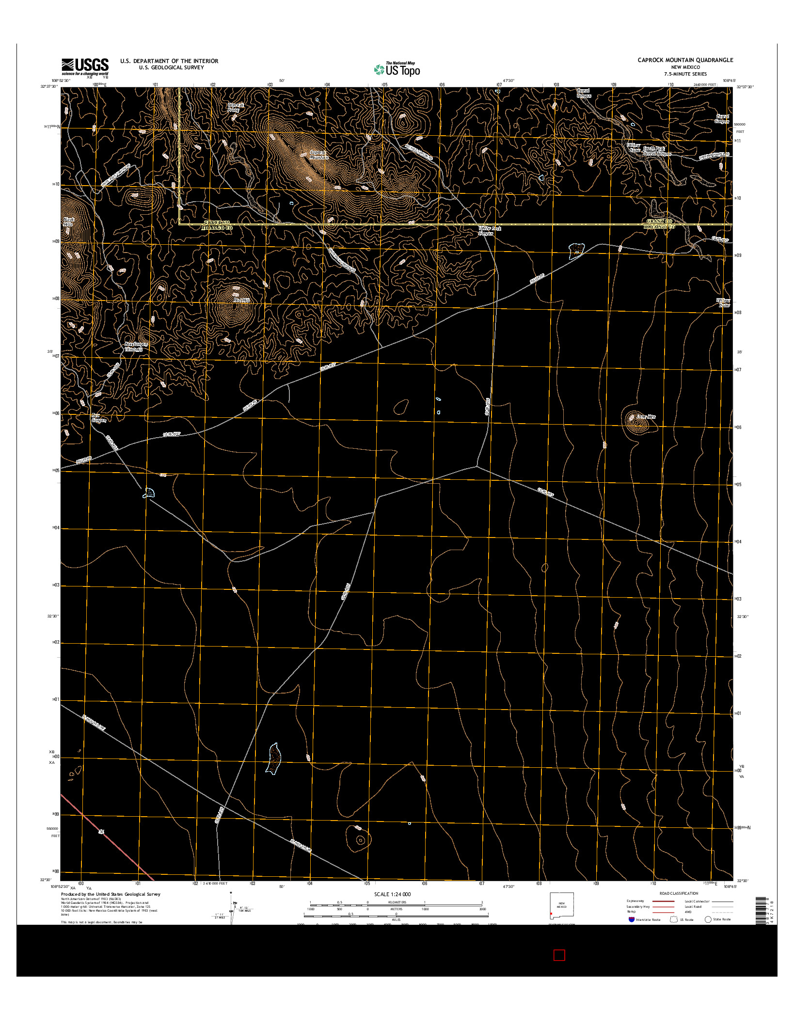 USGS US TOPO 7.5-MINUTE MAP FOR CAPROCK MOUNTAIN, NM 2017