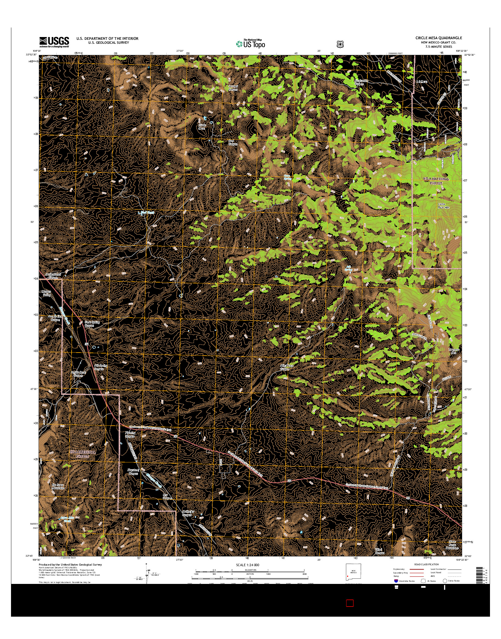 USGS US TOPO 7.5-MINUTE MAP FOR CIRCLE MESA, NM 2017