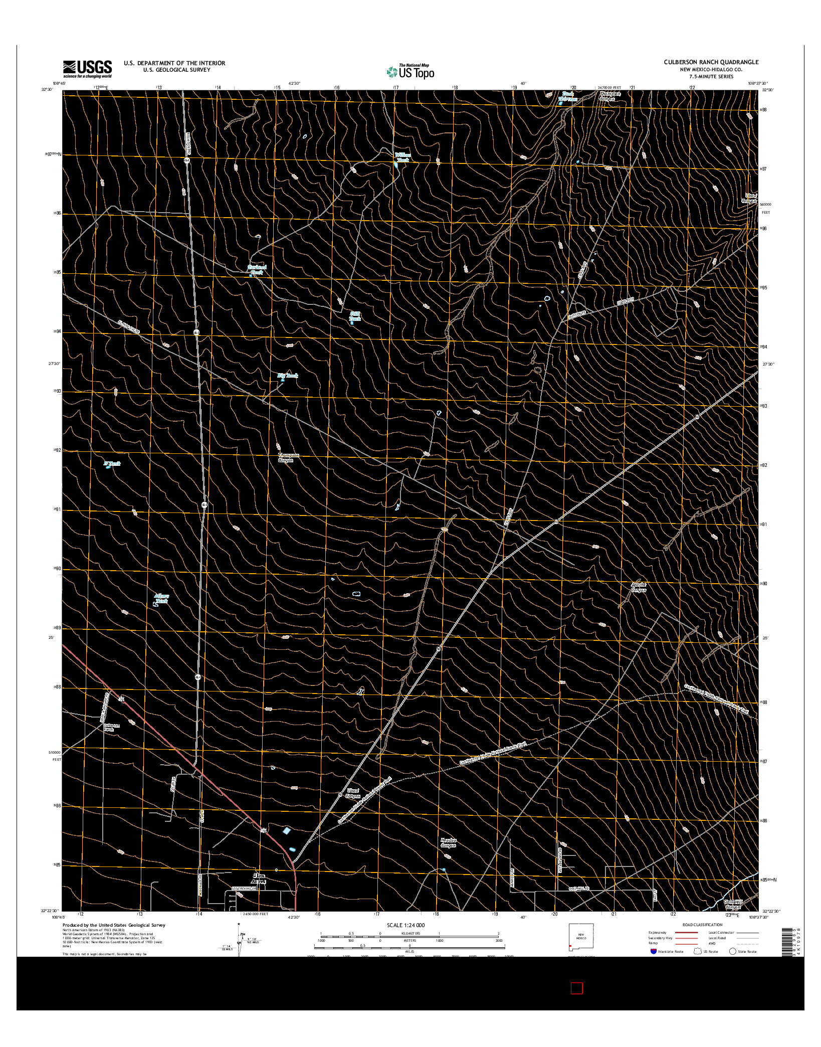 USGS US TOPO 7.5-MINUTE MAP FOR CULBERSON RANCH, NM 2017