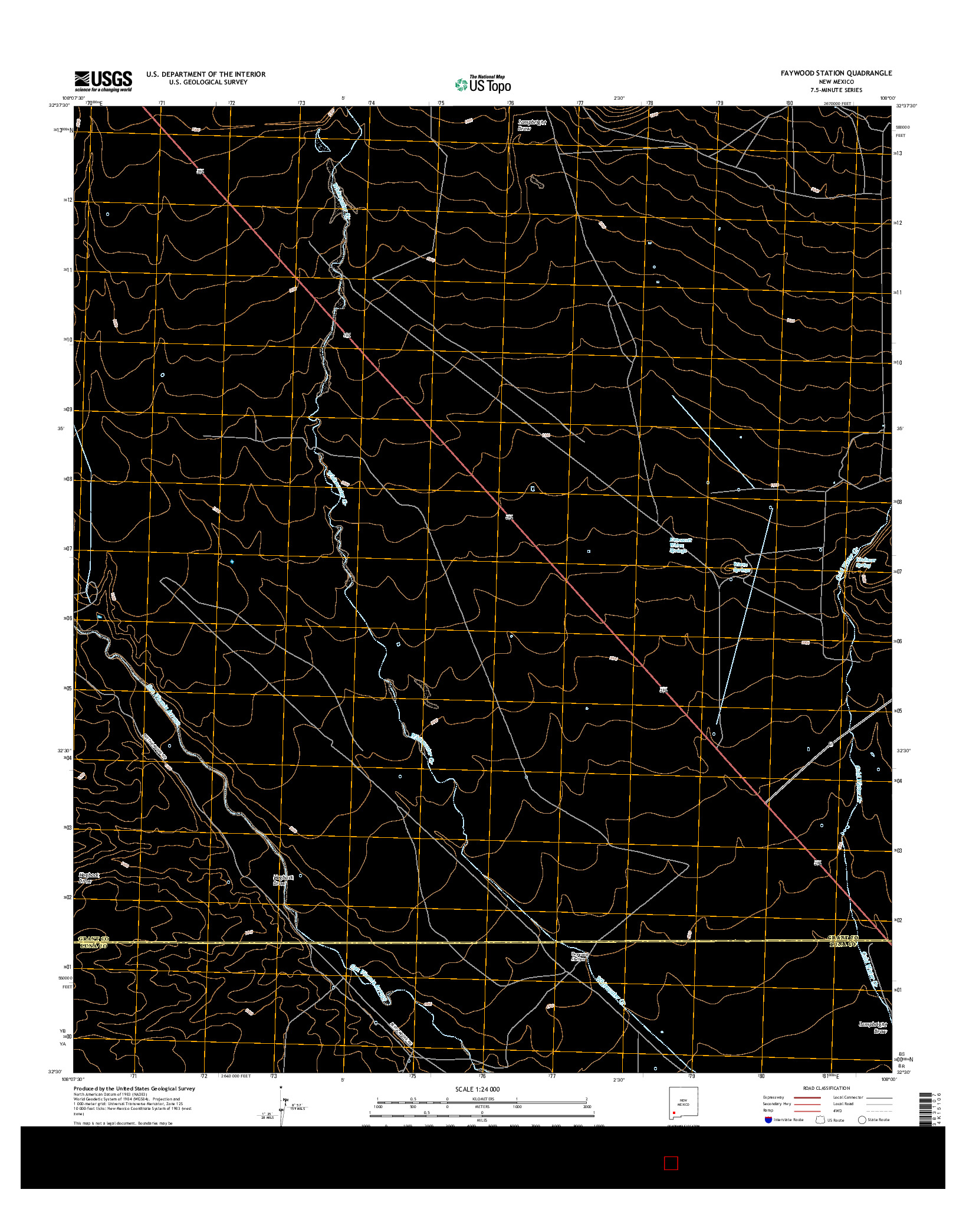USGS US TOPO 7.5-MINUTE MAP FOR FAYWOOD STATION, NM 2017