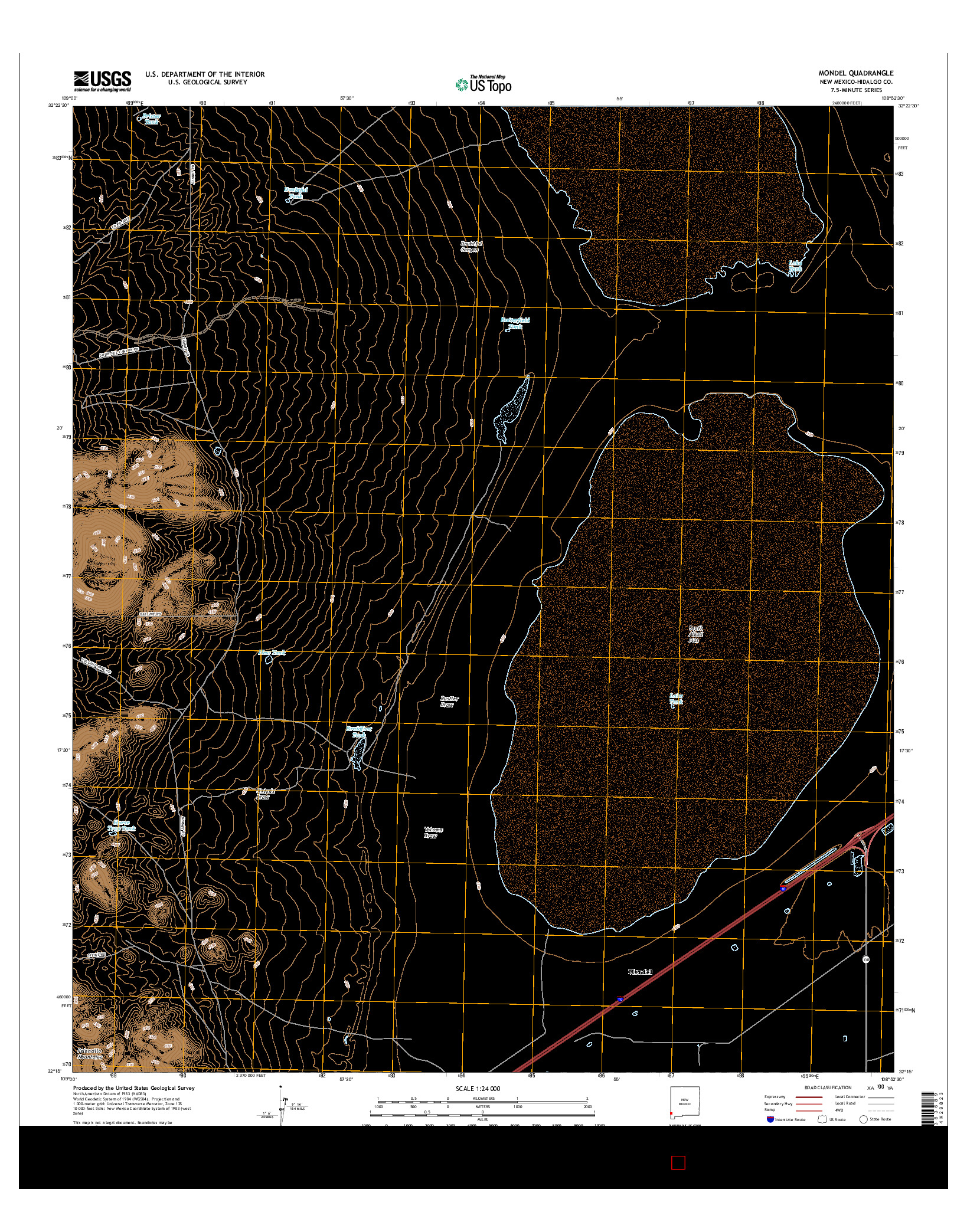 USGS US TOPO 7.5-MINUTE MAP FOR MONDEL, NM 2017