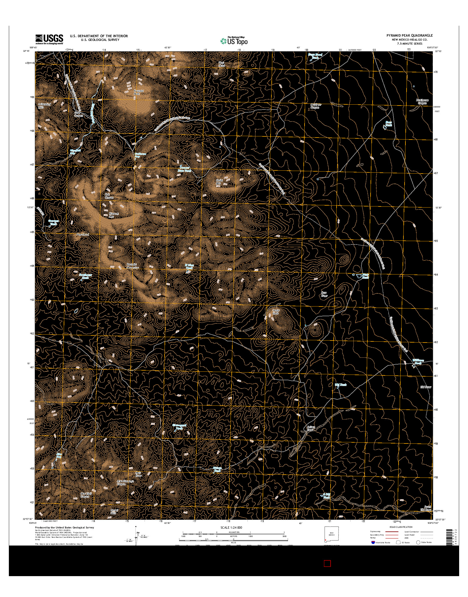 USGS US TOPO 7.5-MINUTE MAP FOR PYRAMID PEAK, NM 2017