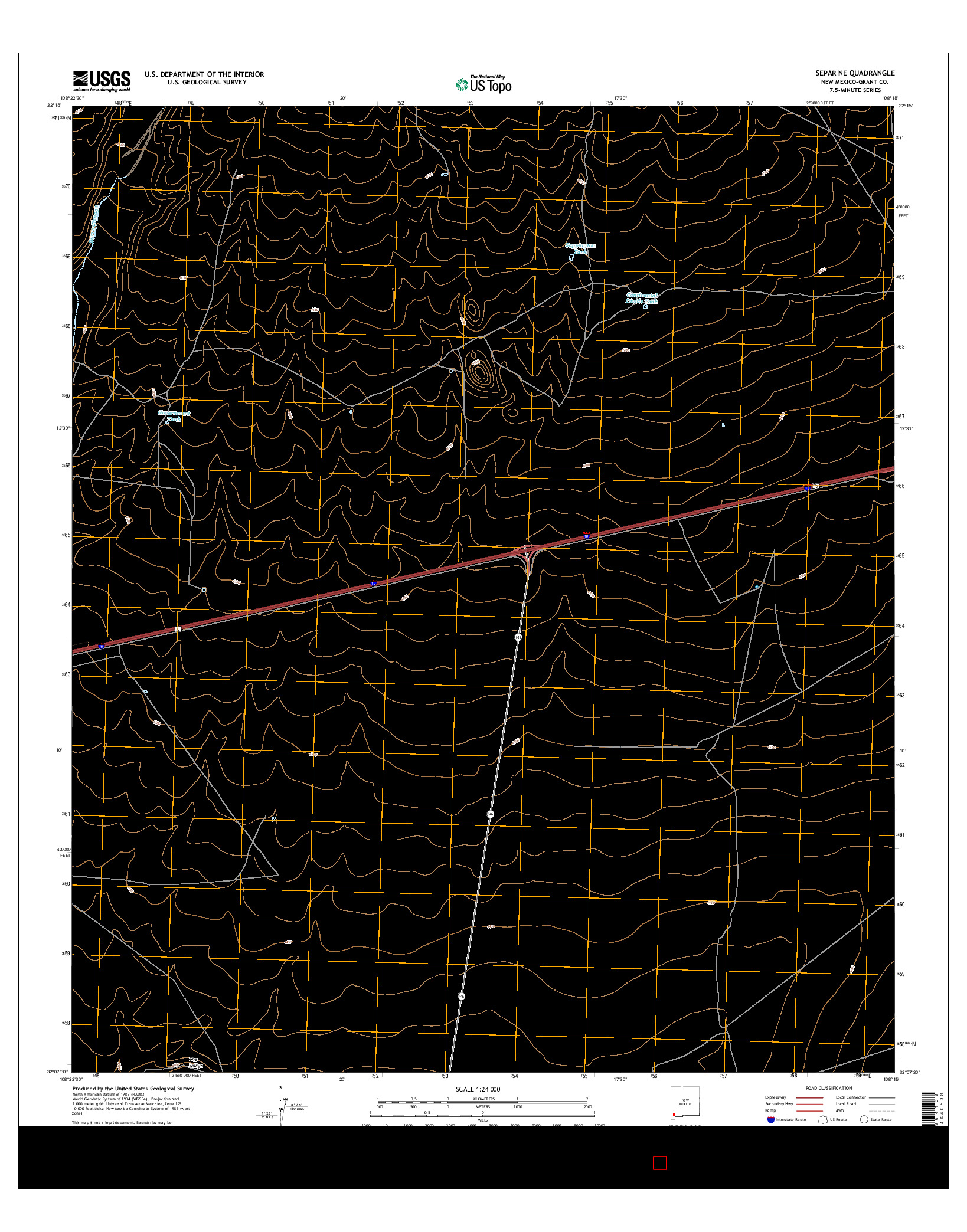 USGS US TOPO 7.5-MINUTE MAP FOR SEPAR NE, NM 2017