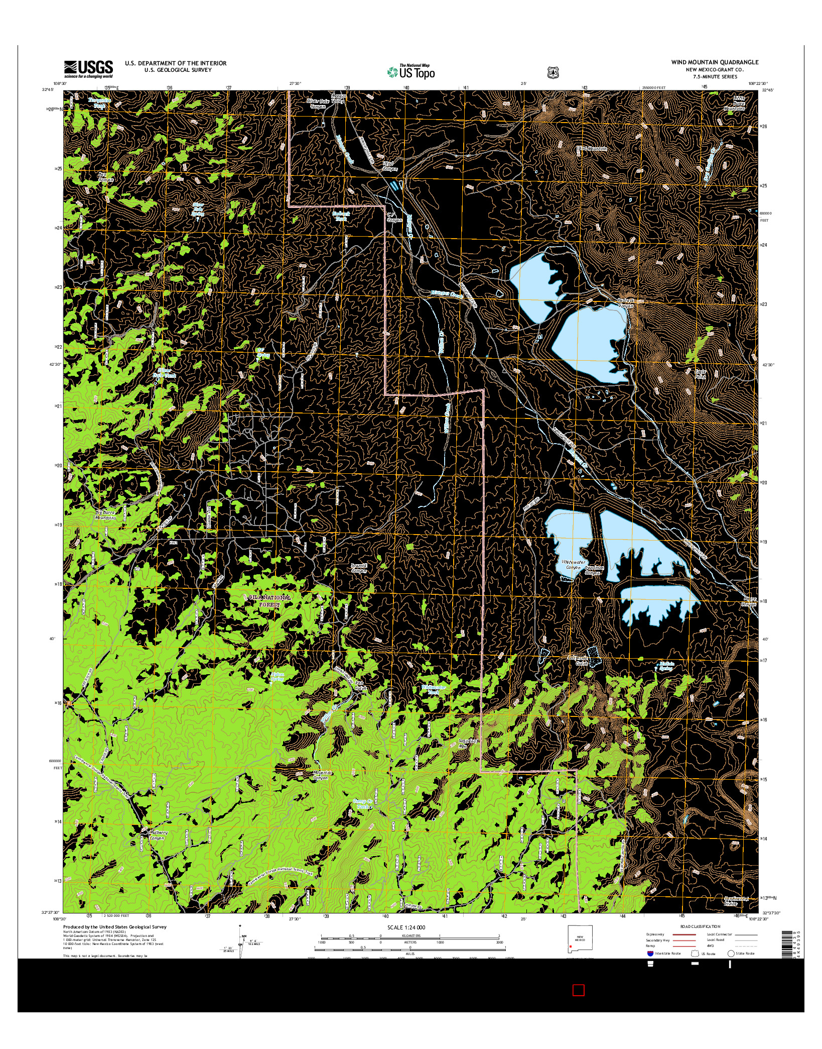 USGS US TOPO 7.5-MINUTE MAP FOR WIND MOUNTAIN, NM 2017