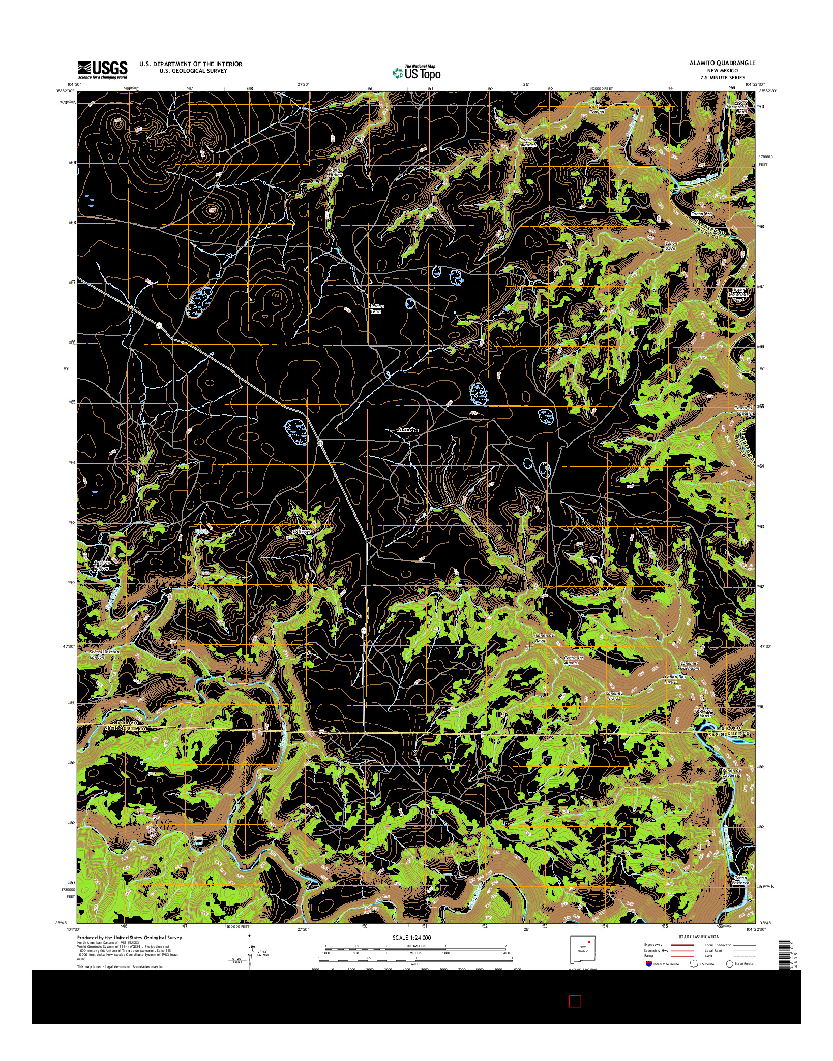 USGS US TOPO 7.5-MINUTE MAP FOR ALAMITO, NM 2017