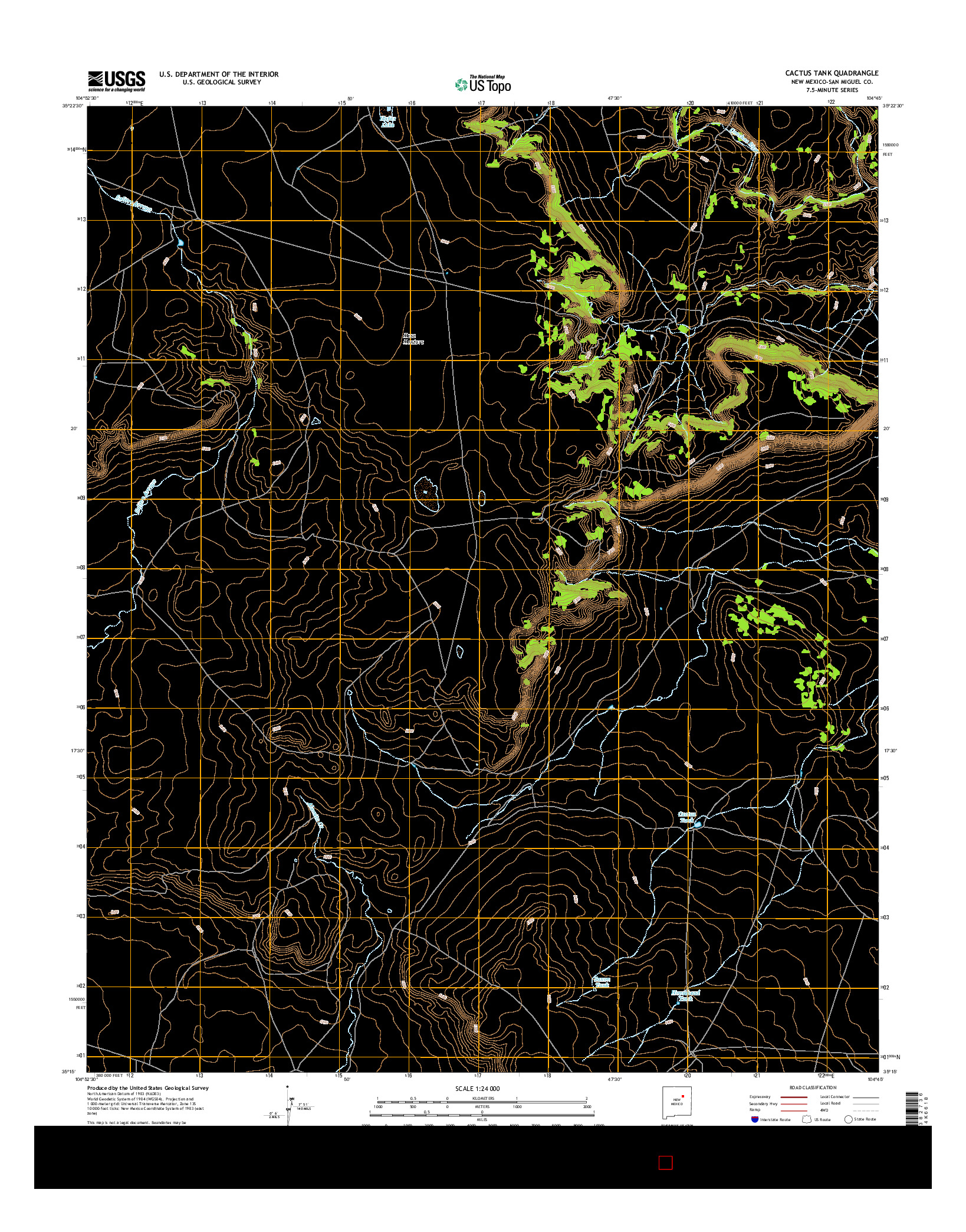 USGS US TOPO 7.5-MINUTE MAP FOR CACTUS TANK, NM 2017