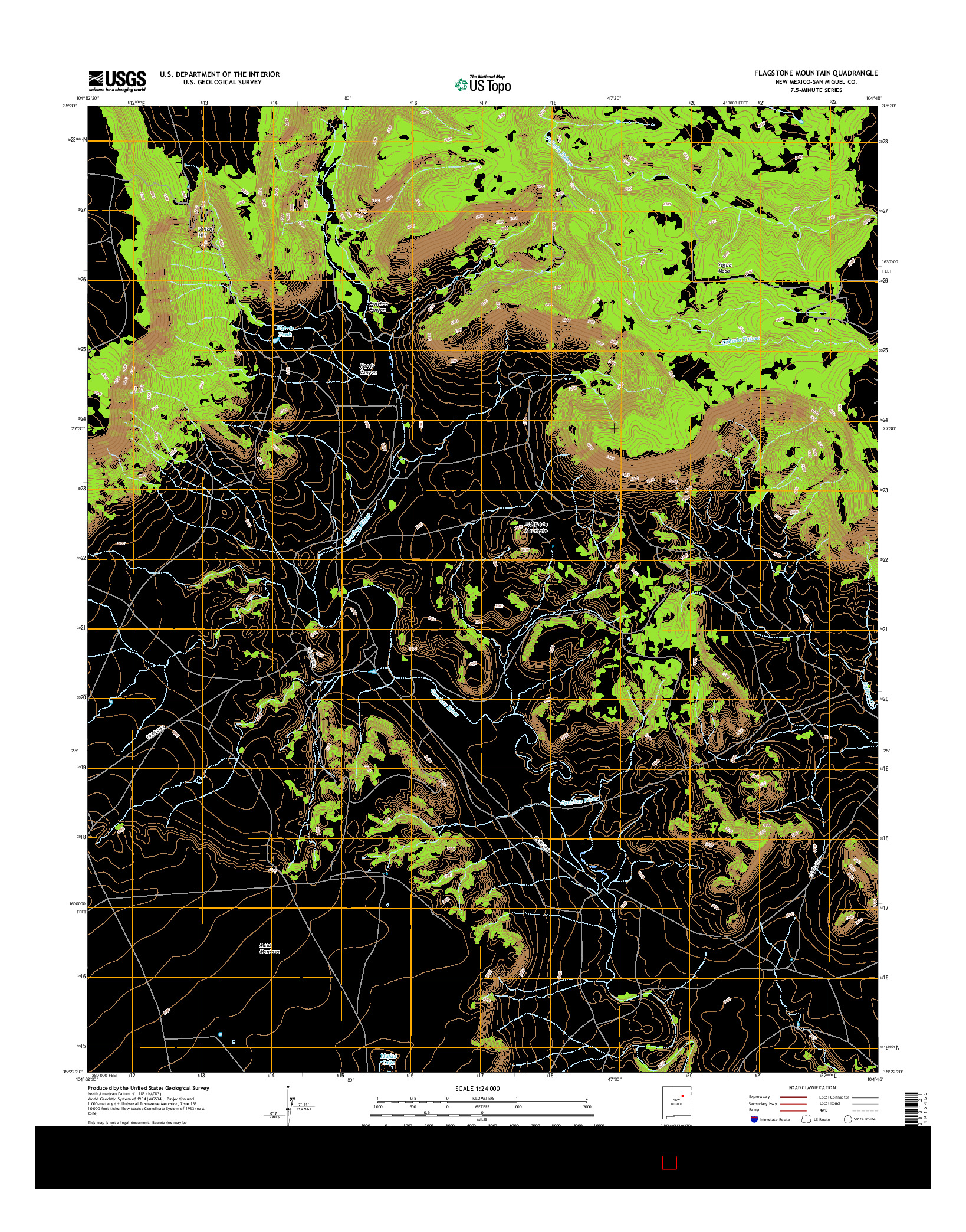 USGS US TOPO 7.5-MINUTE MAP FOR FLAGSTONE MOUNTAIN, NM 2017