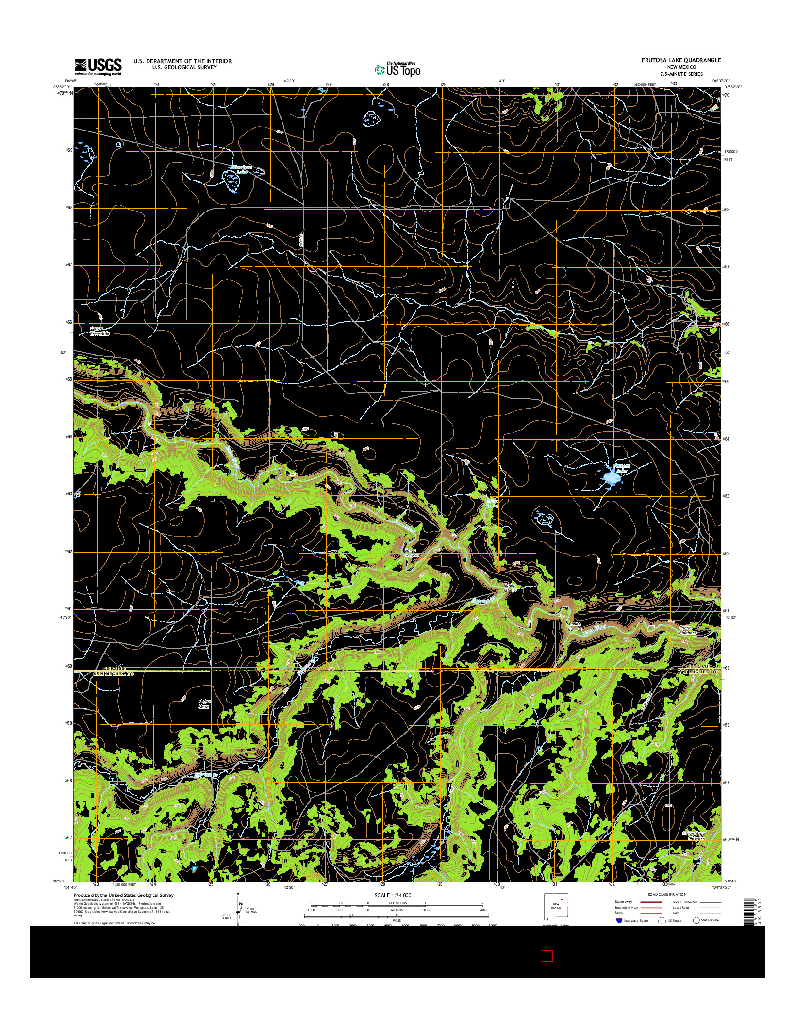 USGS US TOPO 7.5-MINUTE MAP FOR FRUTOSA LAKE, NM 2017