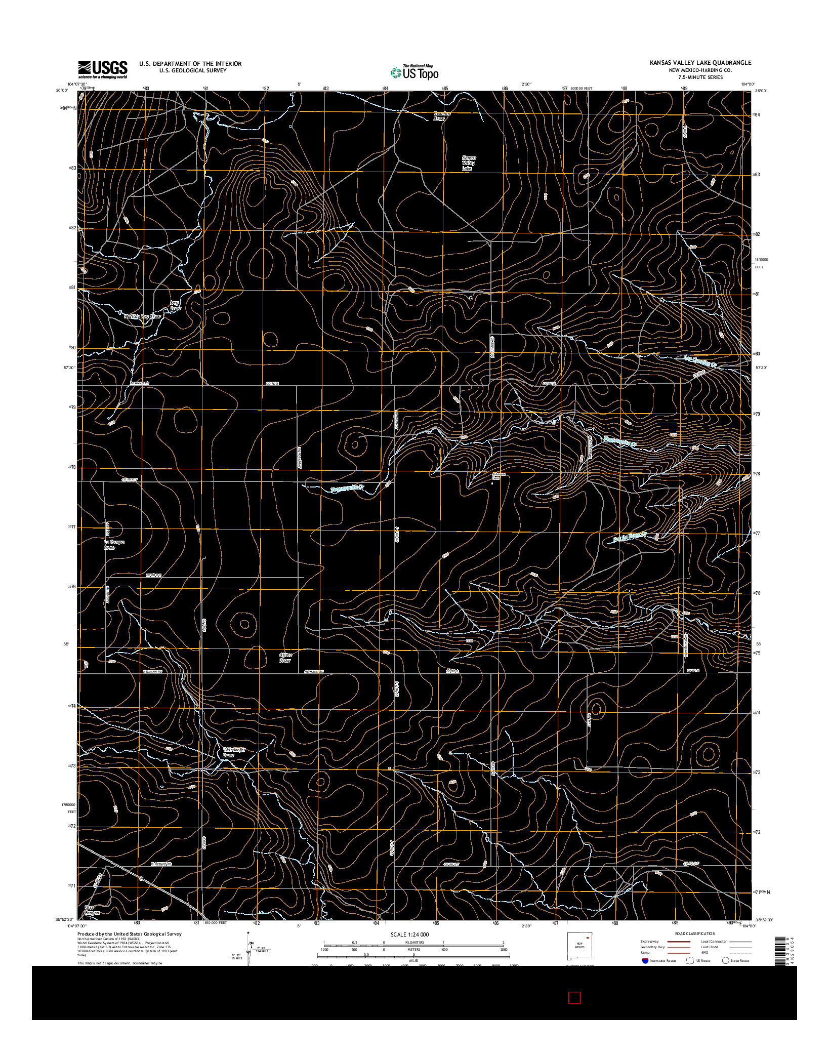 USGS US TOPO 7.5-MINUTE MAP FOR KANSAS VALLEY LAKE, NM 2017