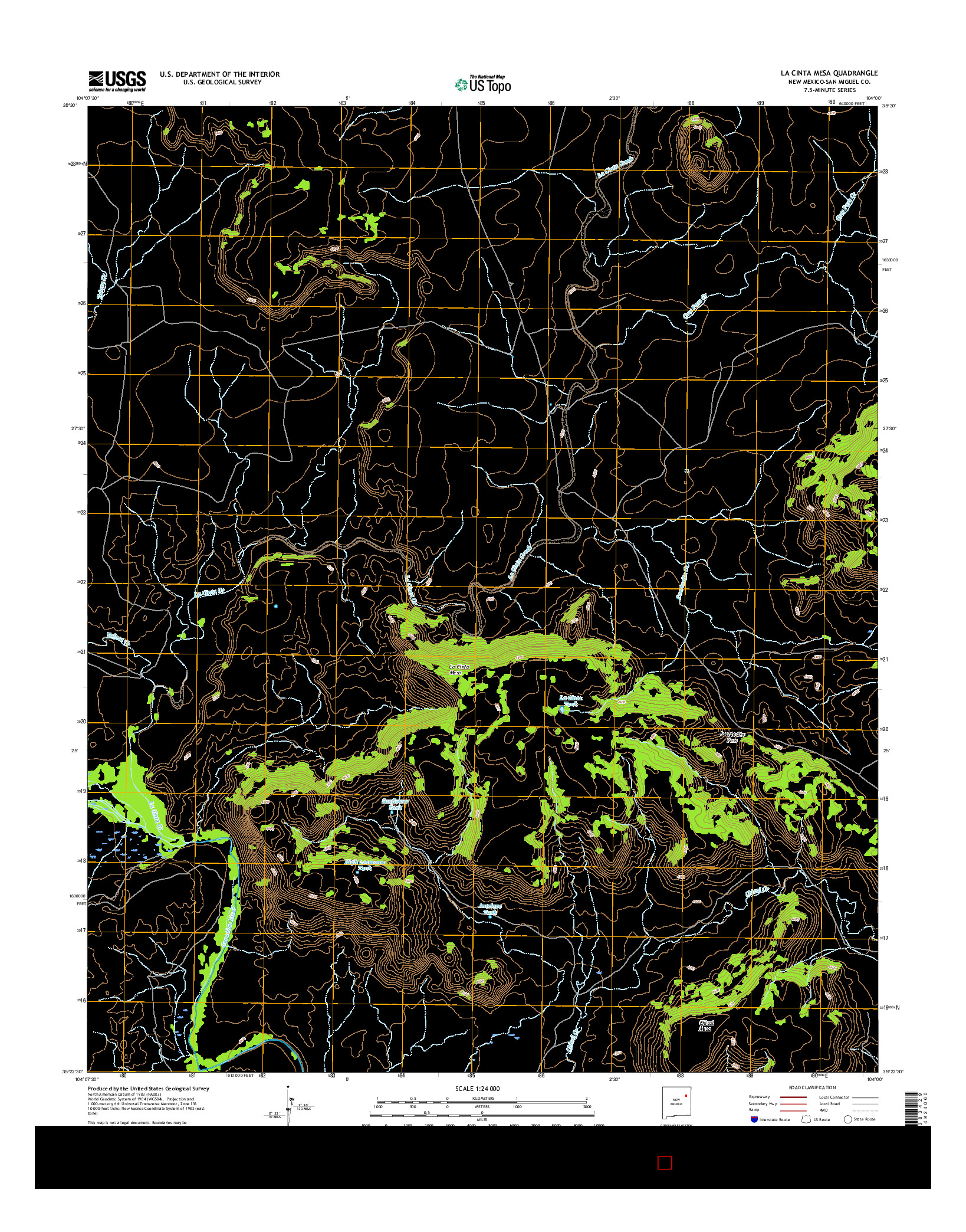 USGS US TOPO 7.5-MINUTE MAP FOR LA CINTA MESA, NM 2017