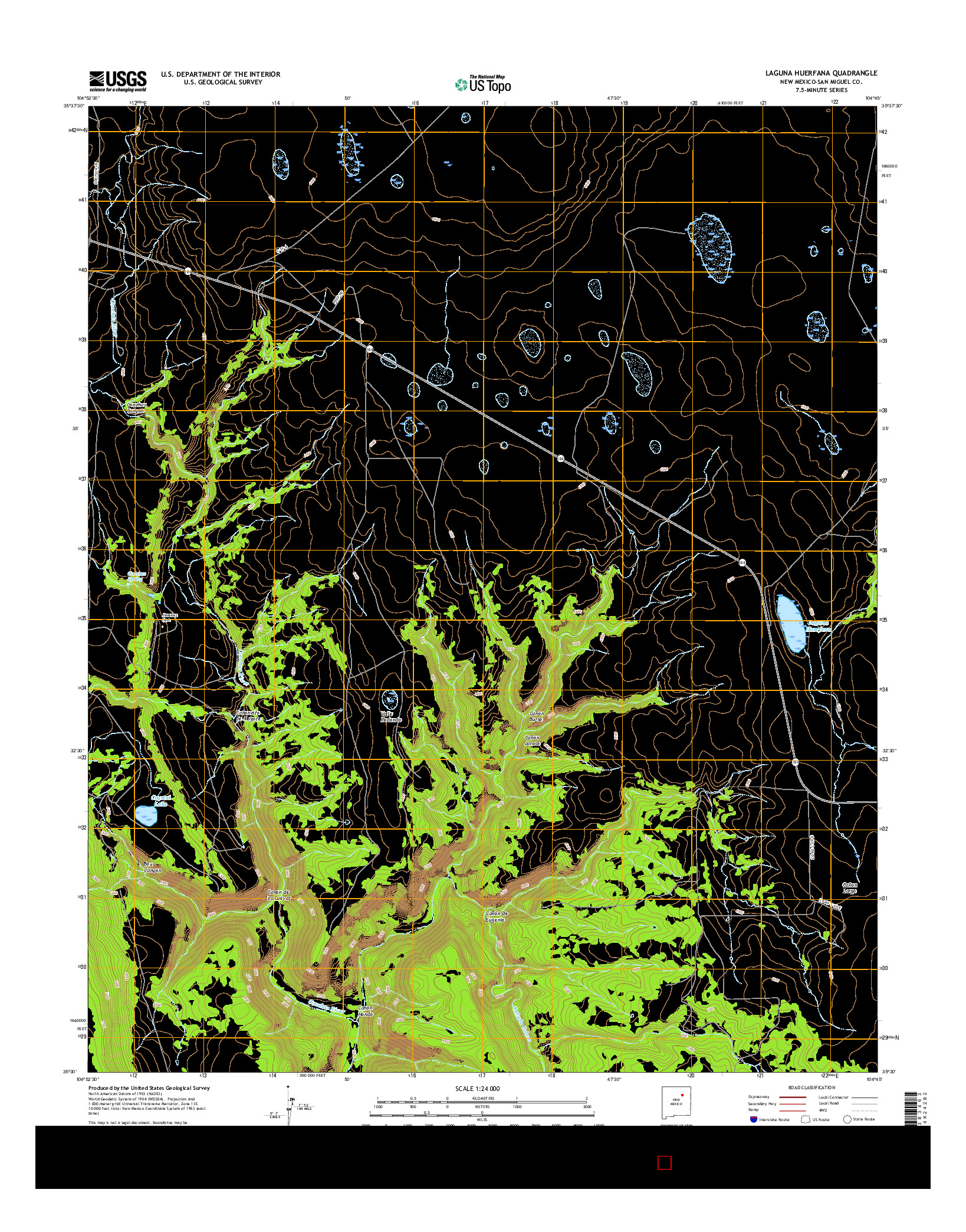 USGS US TOPO 7.5-MINUTE MAP FOR LAGUNA HUERFANA, NM 2017