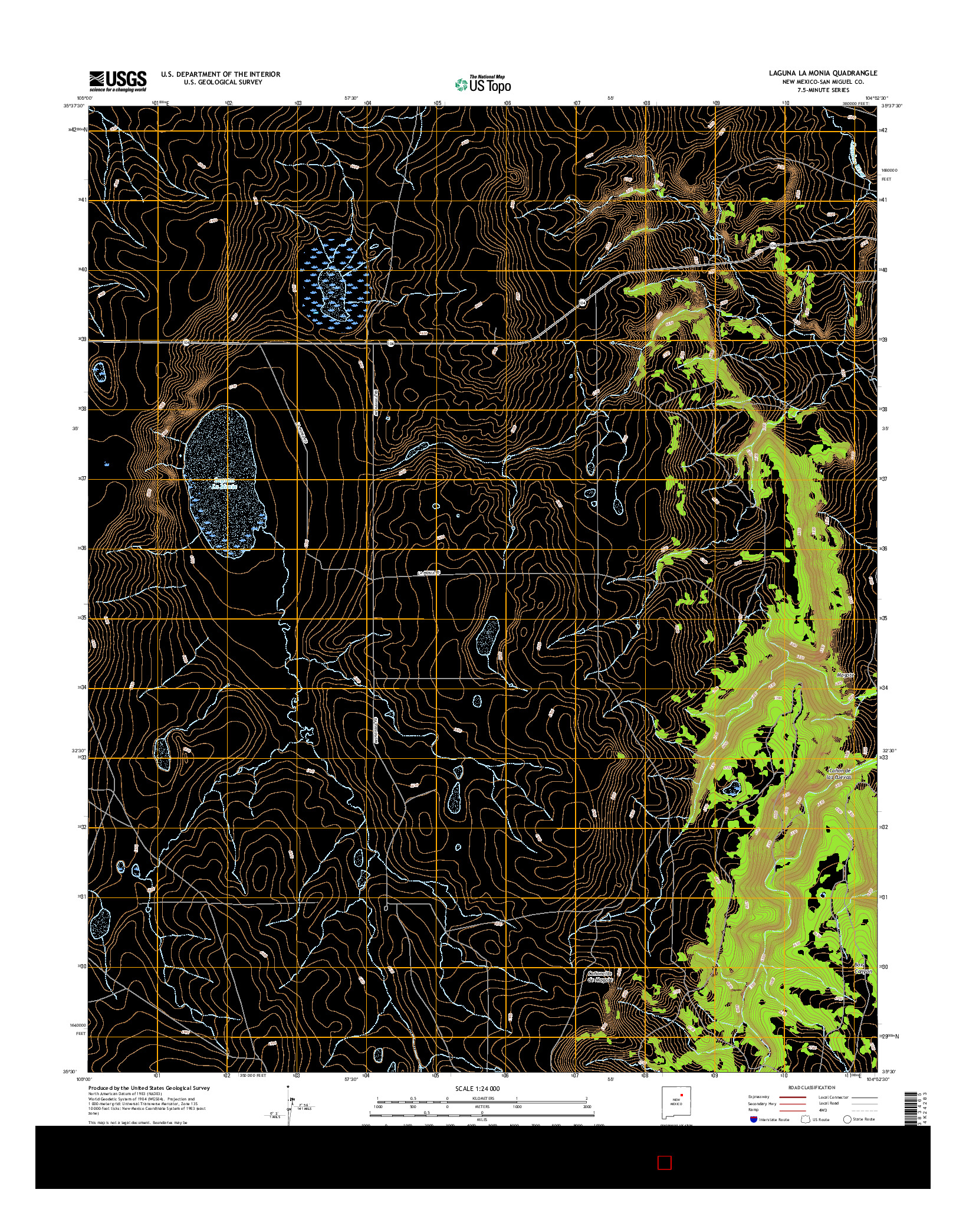 USGS US TOPO 7.5-MINUTE MAP FOR LAGUNA LA MONIA, NM 2017