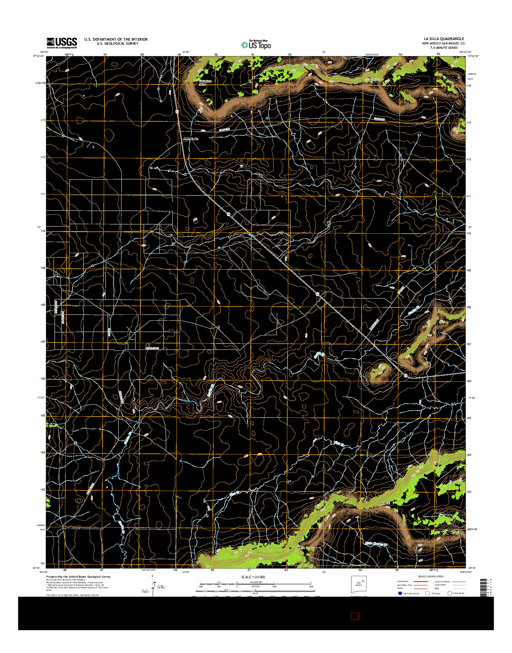 USGS US TOPO 7.5-MINUTE MAP FOR LA SILLA, NM 2017