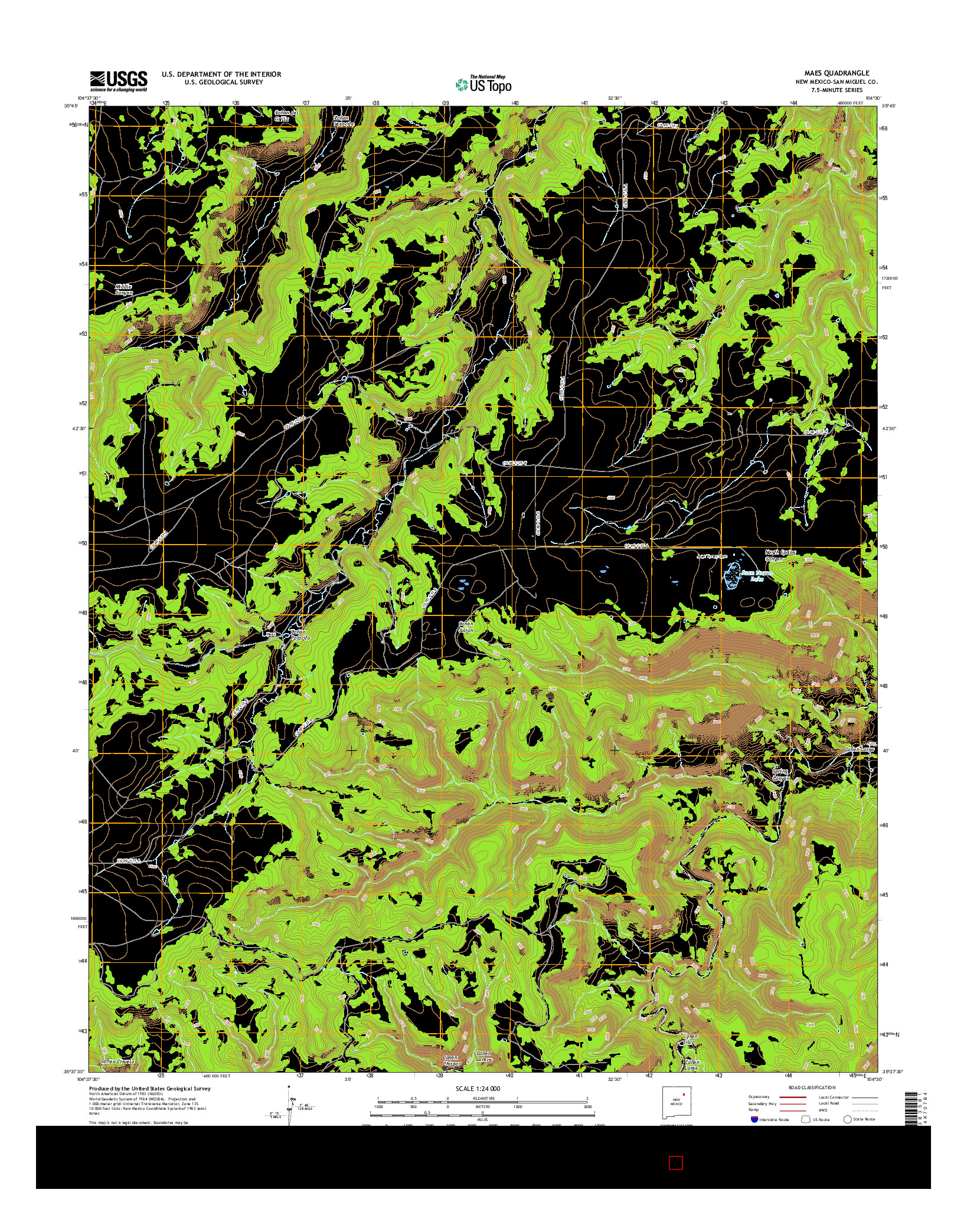 USGS US TOPO 7.5-MINUTE MAP FOR MAES, NM 2017