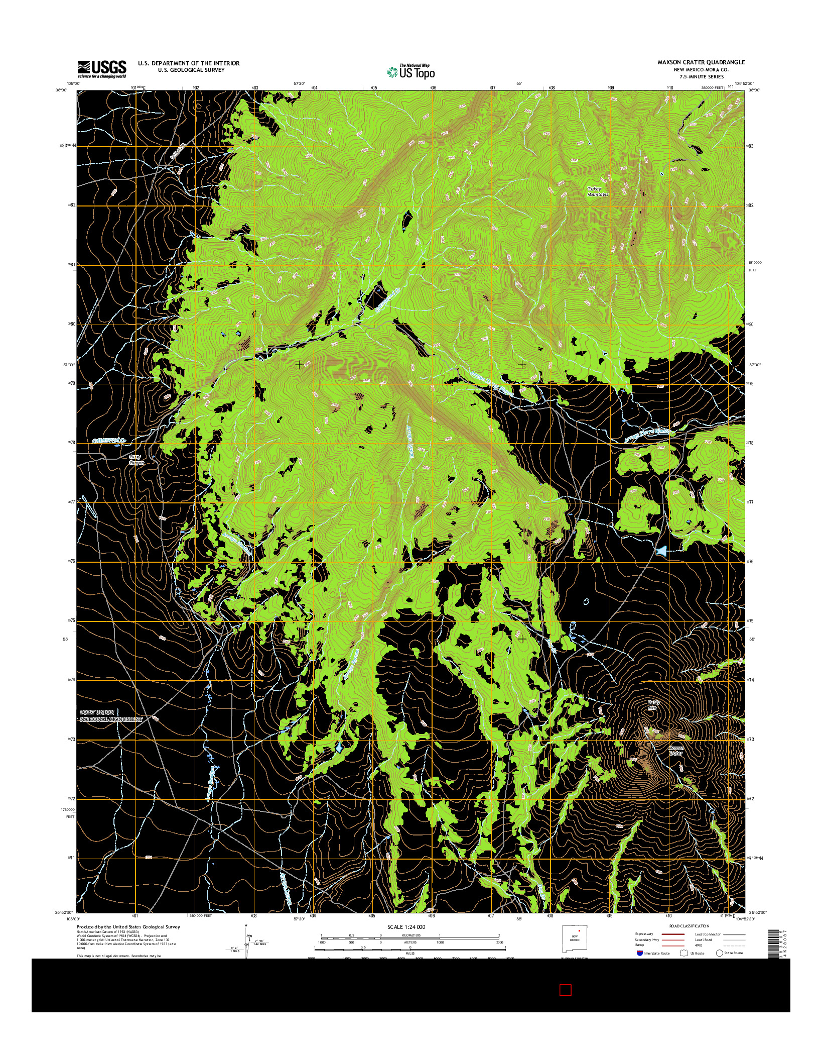 USGS US TOPO 7.5-MINUTE MAP FOR MAXSON CRATER, NM 2017