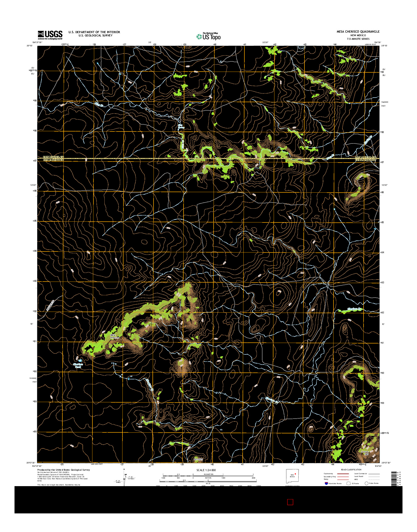 USGS US TOPO 7.5-MINUTE MAP FOR MESA CHERISCO, NM 2017