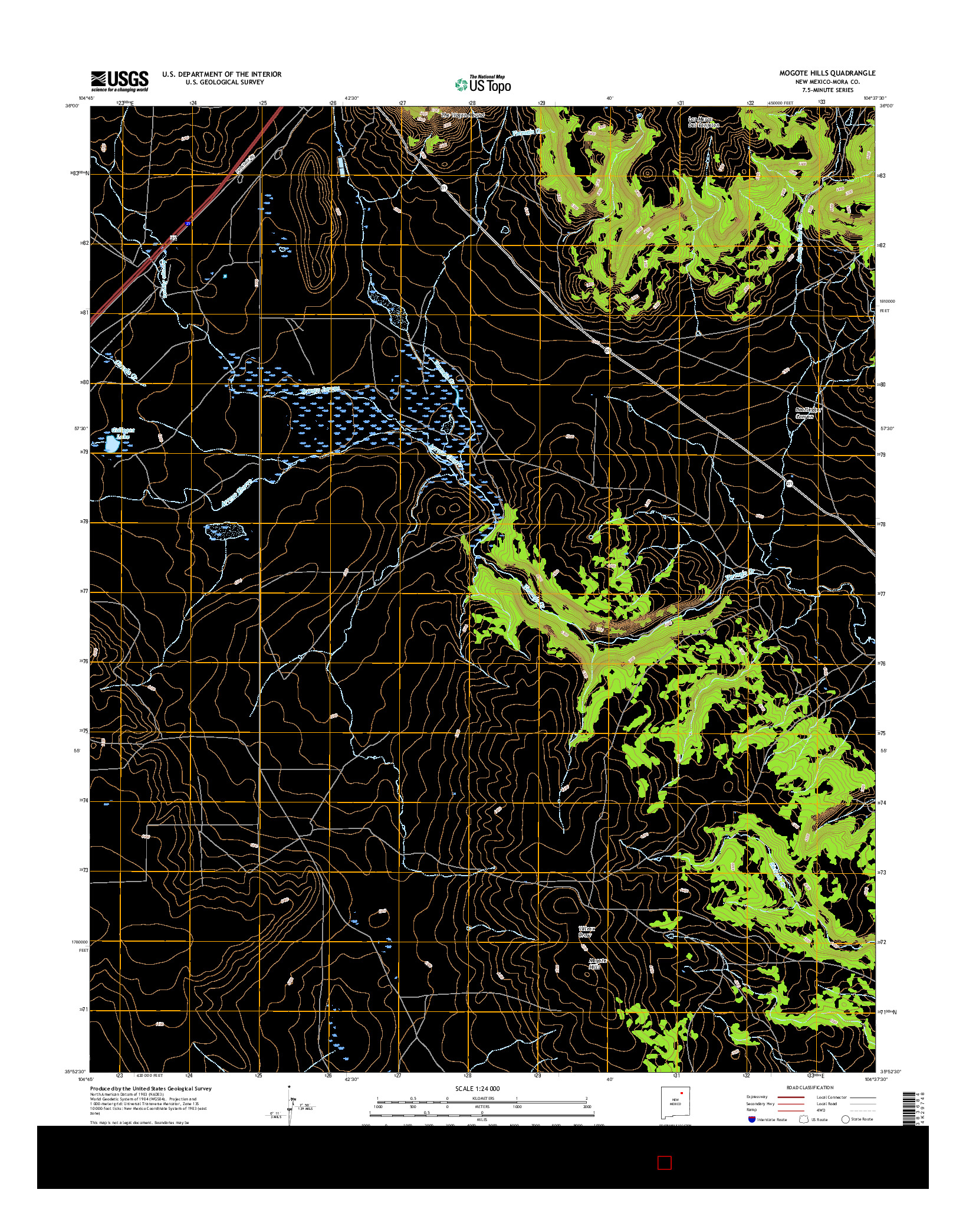 USGS US TOPO 7.5-MINUTE MAP FOR MOGOTE HILLS, NM 2017