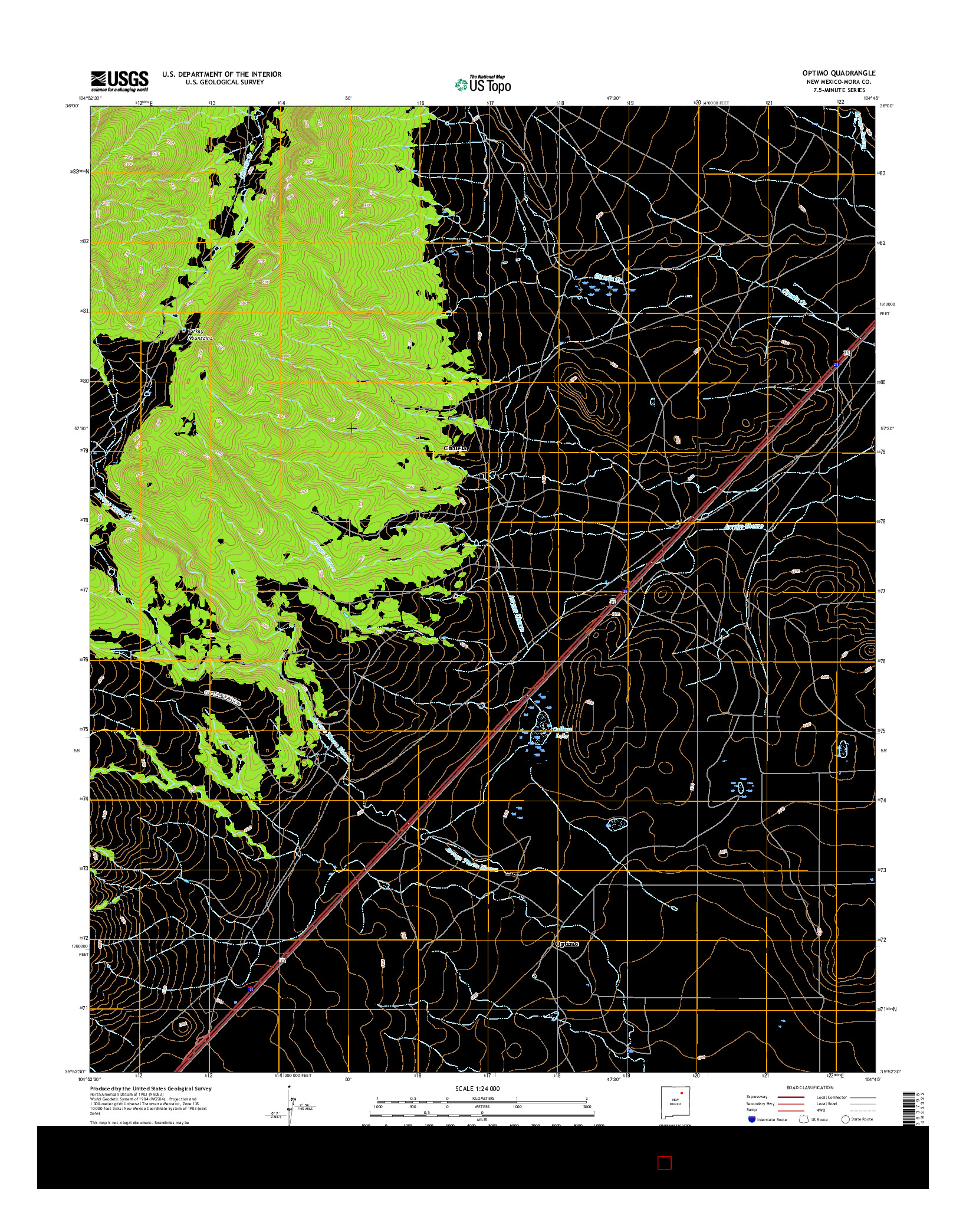 USGS US TOPO 7.5-MINUTE MAP FOR OPTIMO, NM 2017