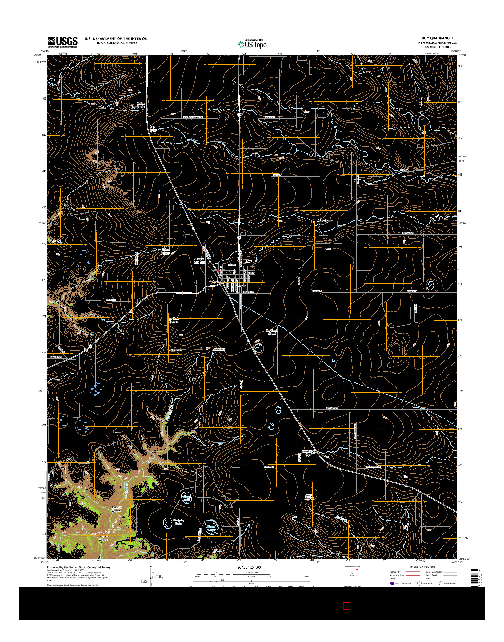 USGS US TOPO 7.5-MINUTE MAP FOR ROY, NM 2017