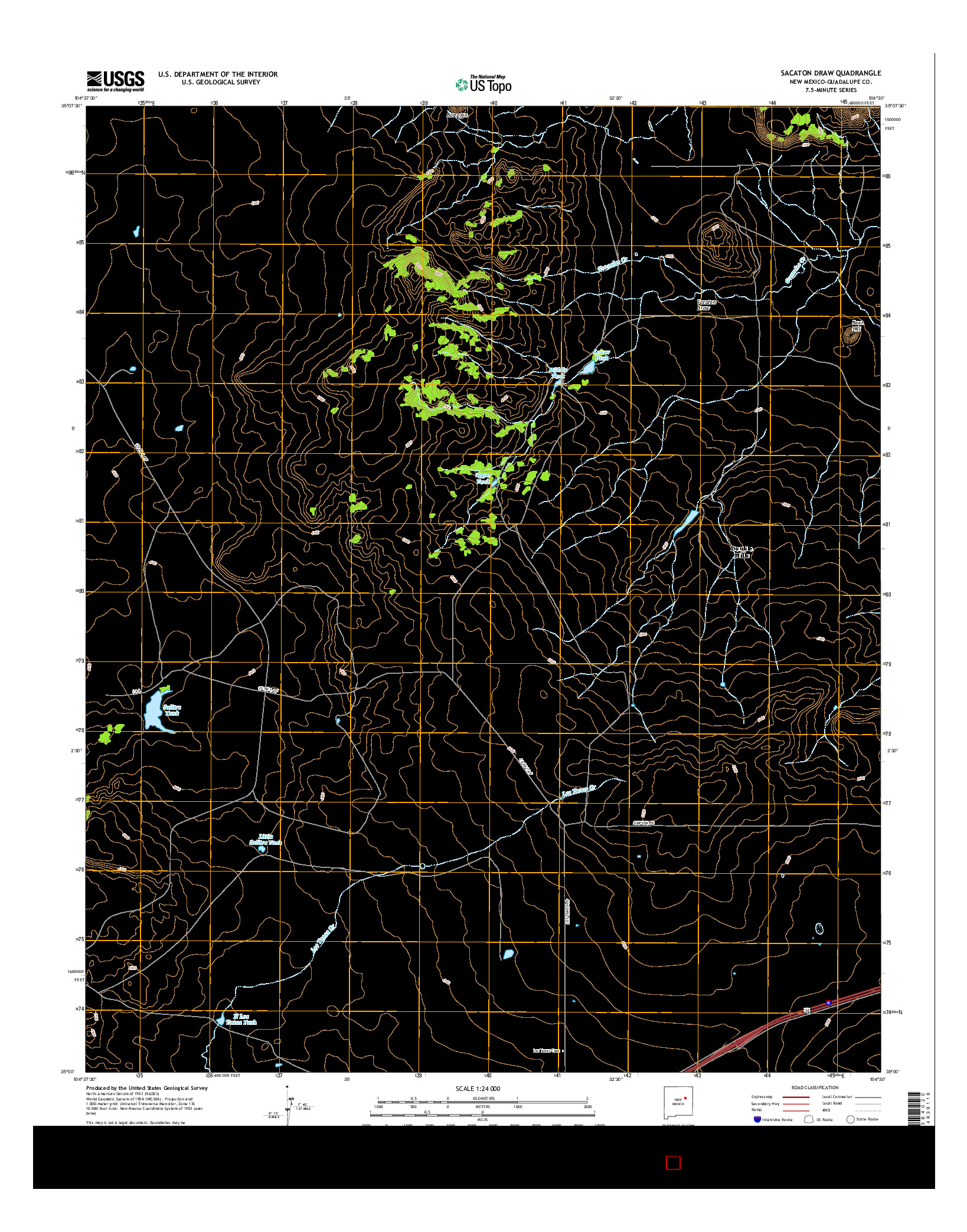 USGS US TOPO 7.5-MINUTE MAP FOR SACATON DRAW, NM 2017