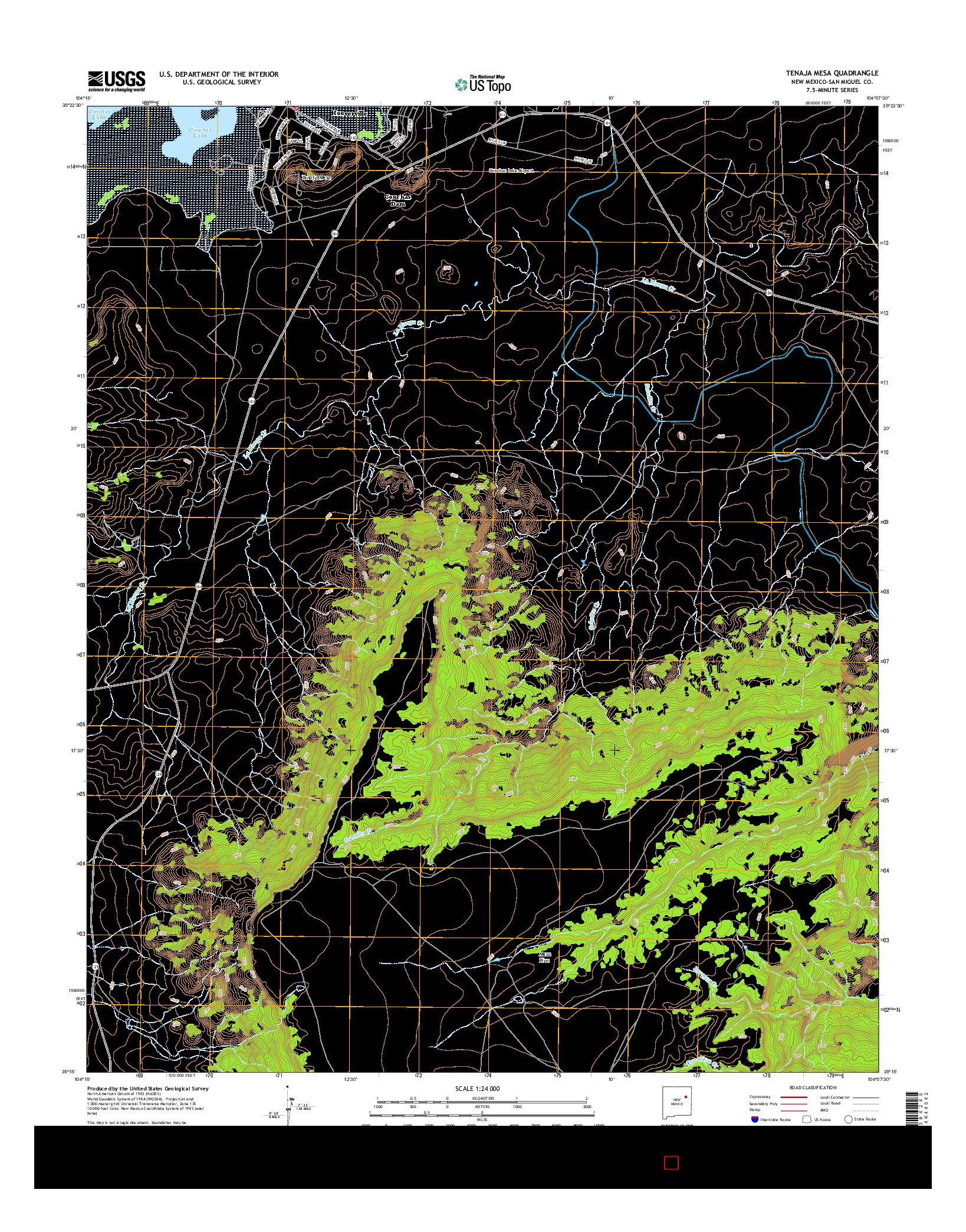 USGS US TOPO 7.5-MINUTE MAP FOR TENAJA MESA, NM 2017