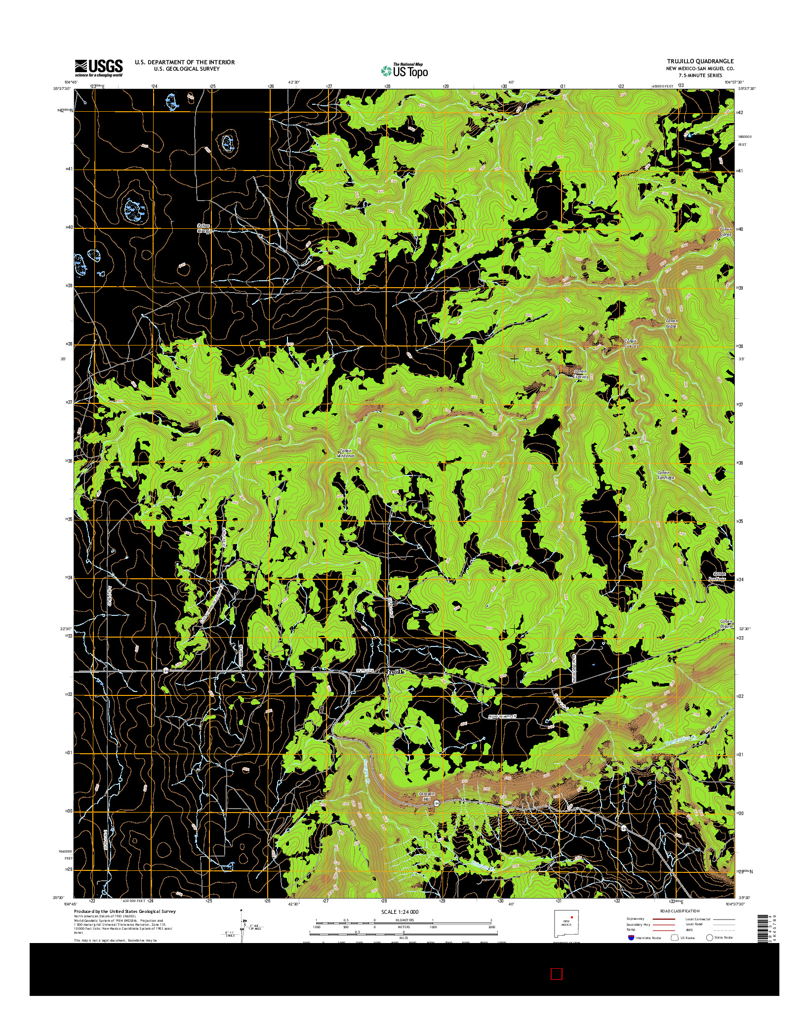 USGS US TOPO 7.5-MINUTE MAP FOR TRUJILLO, NM 2017