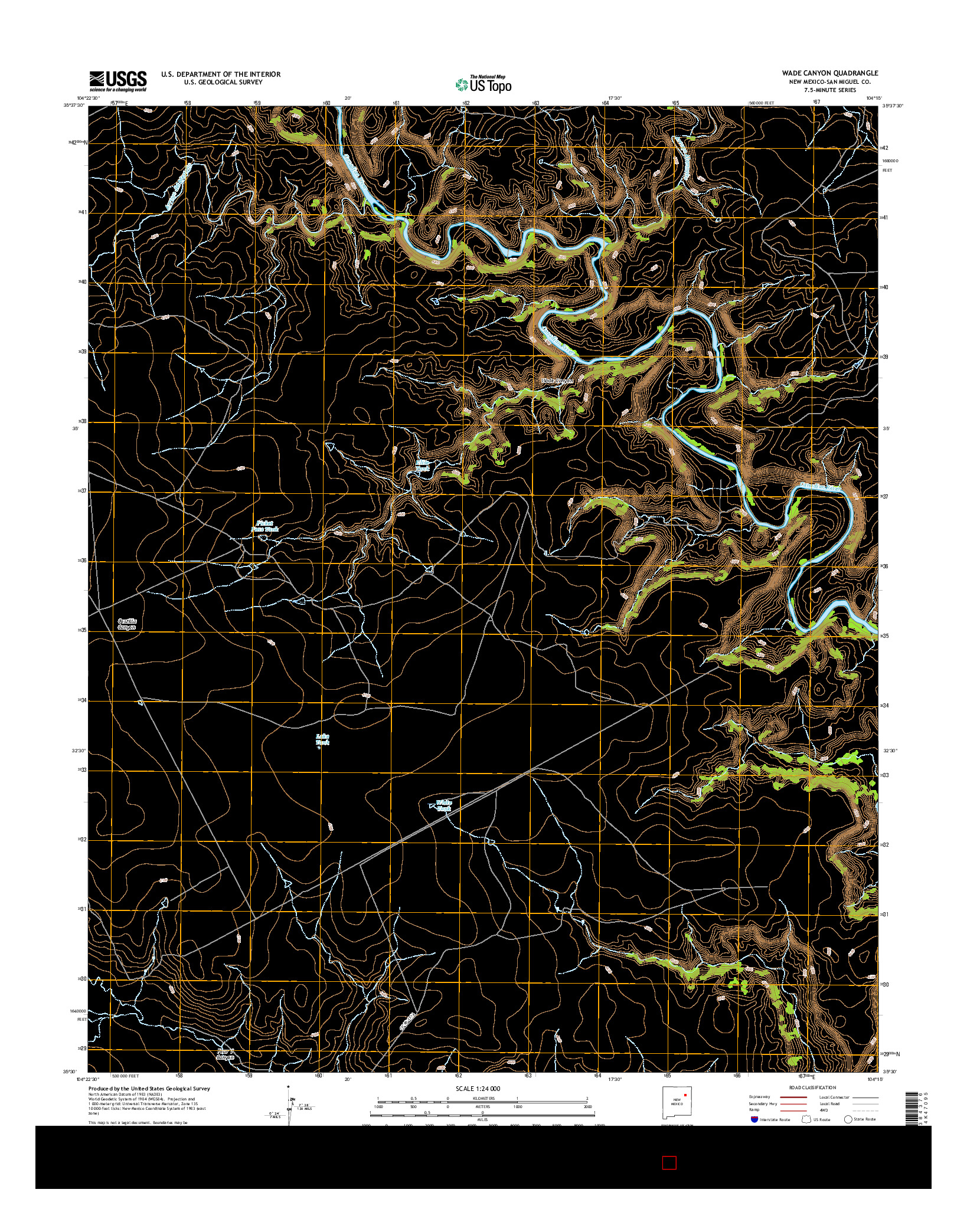 USGS US TOPO 7.5-MINUTE MAP FOR WADE CANYON, NM 2017