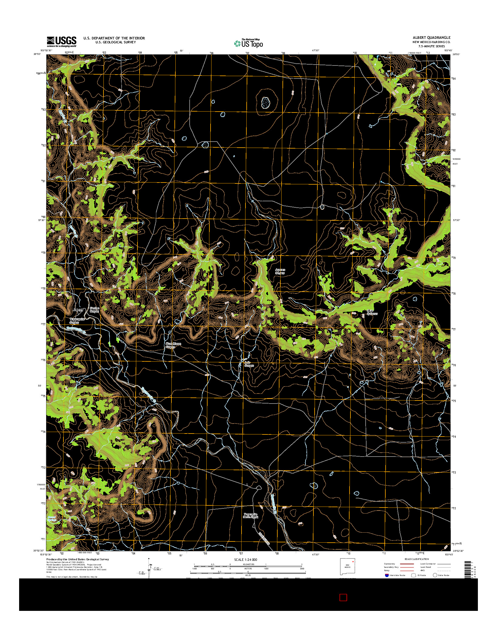 USGS US TOPO 7.5-MINUTE MAP FOR ALBERT, NM 2017