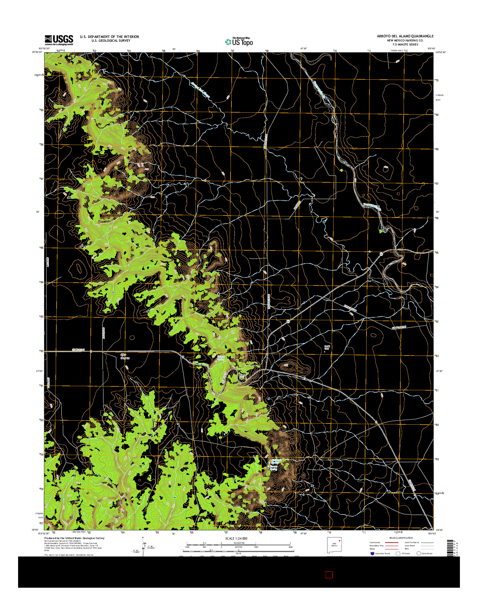 USGS US TOPO 7.5-MINUTE MAP FOR ARROYO DEL ALAMO, NM 2017