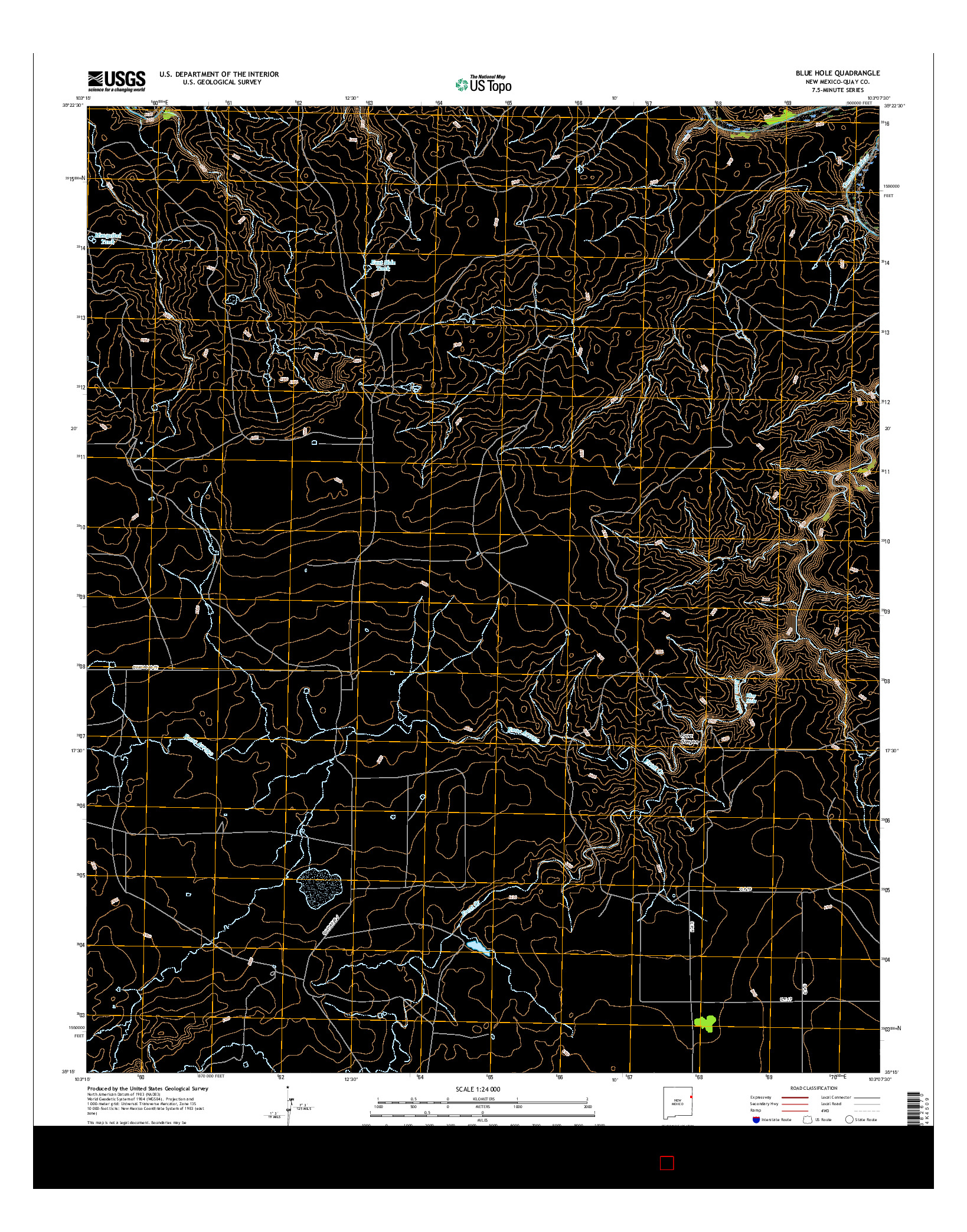 USGS US TOPO 7.5-MINUTE MAP FOR BLUE HOLE, NM 2017