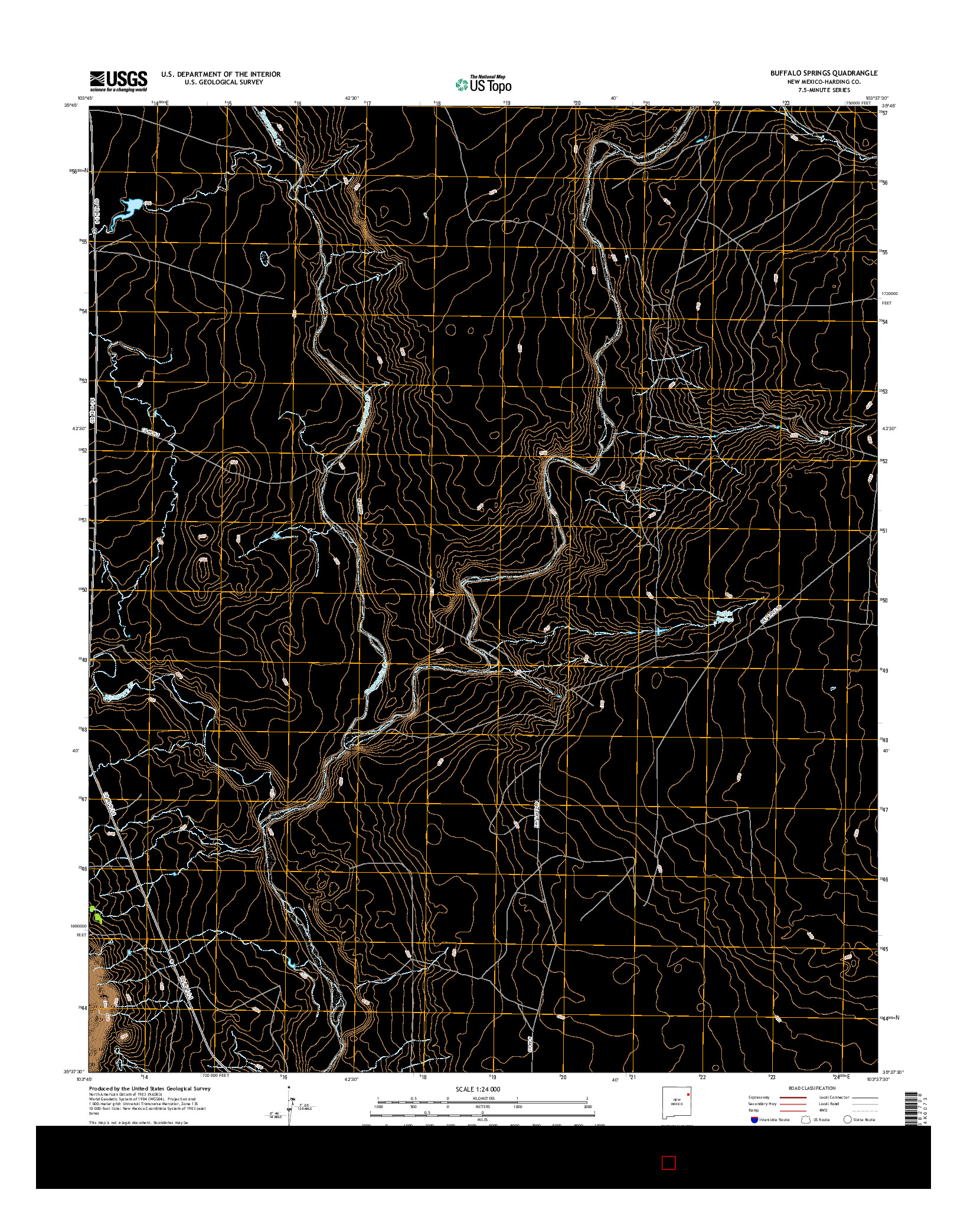 USGS US TOPO 7.5-MINUTE MAP FOR BUFFALO SPRINGS, NM 2017