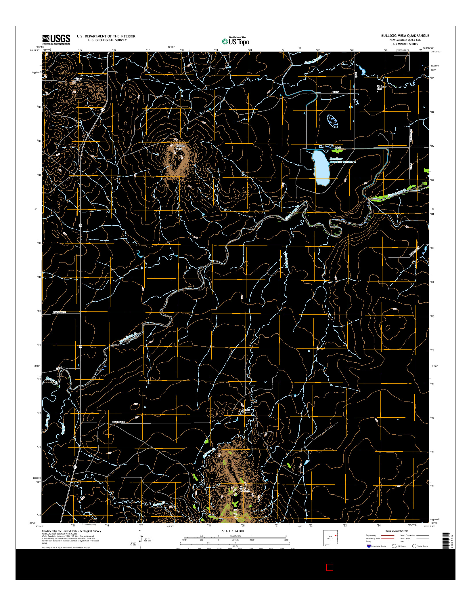 USGS US TOPO 7.5-MINUTE MAP FOR BULLDOG MESA, NM 2017