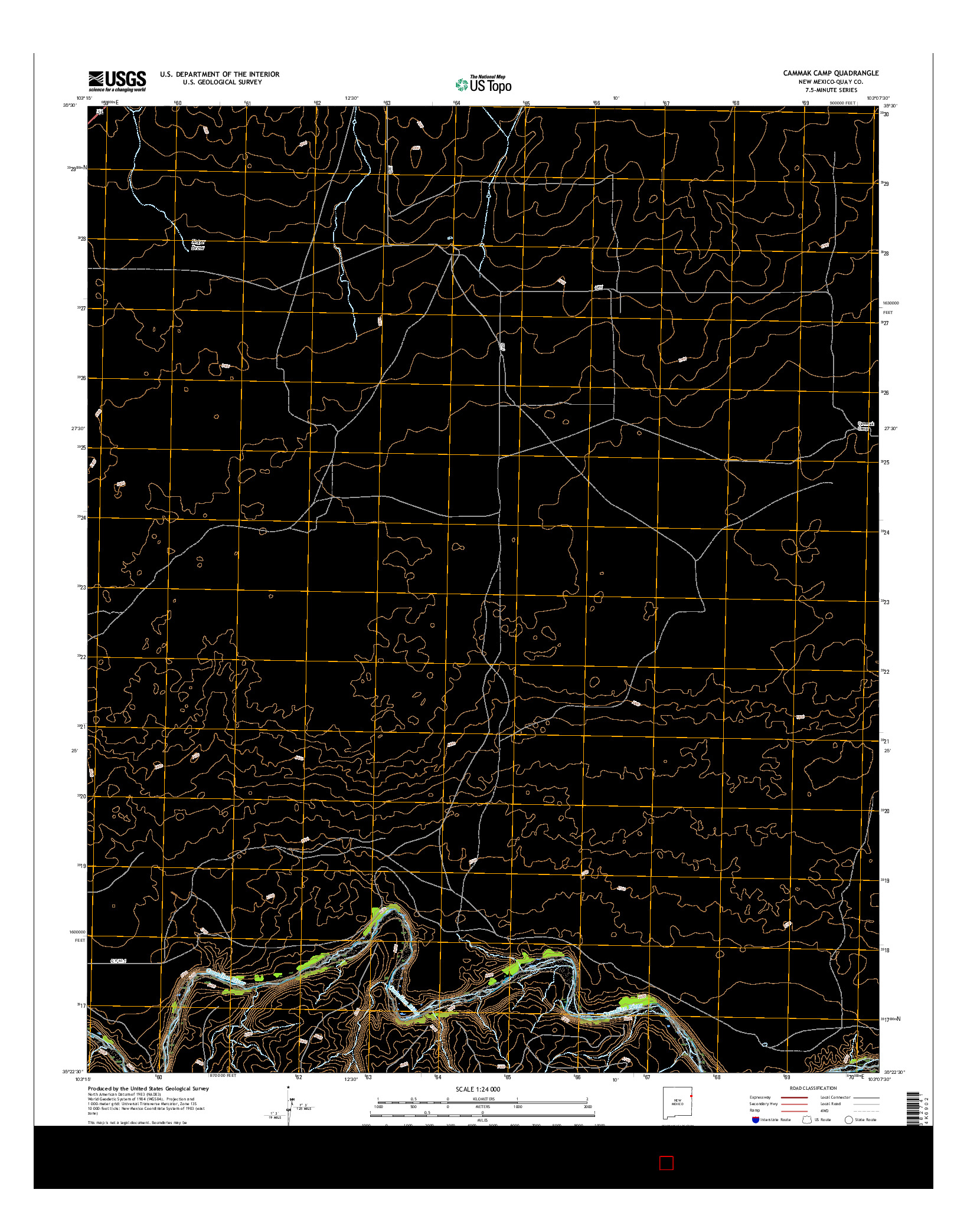 USGS US TOPO 7.5-MINUTE MAP FOR CAMMAK CAMP, NM 2017
