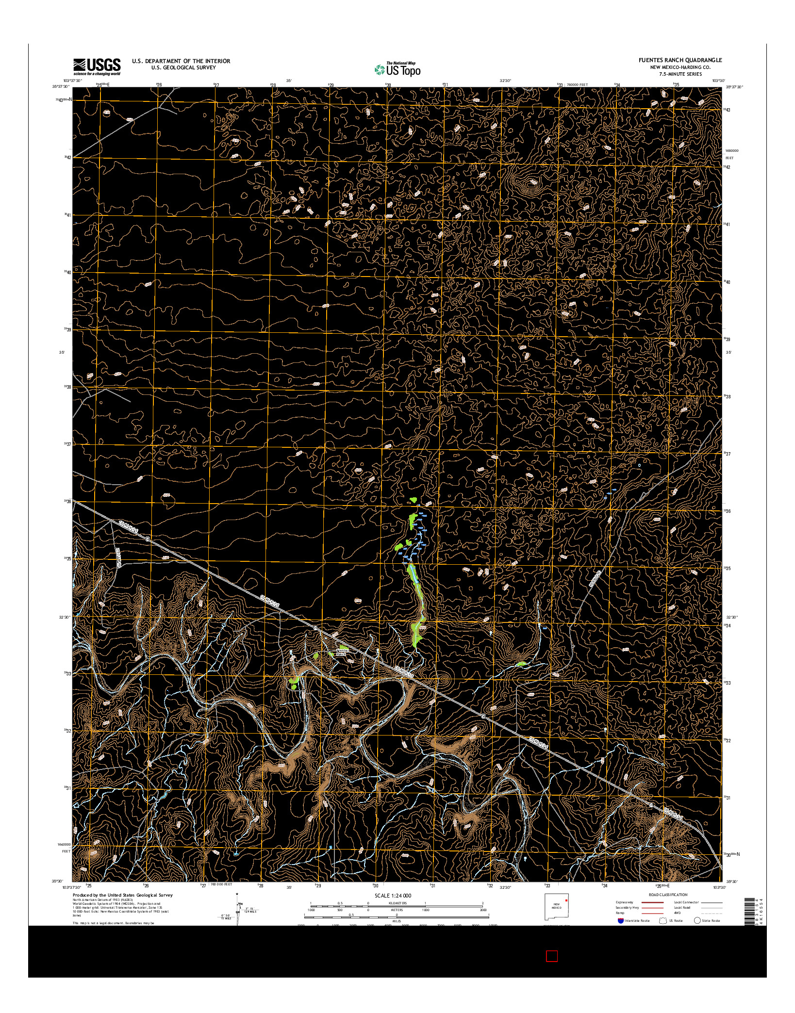 USGS US TOPO 7.5-MINUTE MAP FOR FUENTES RANCH, NM 2017