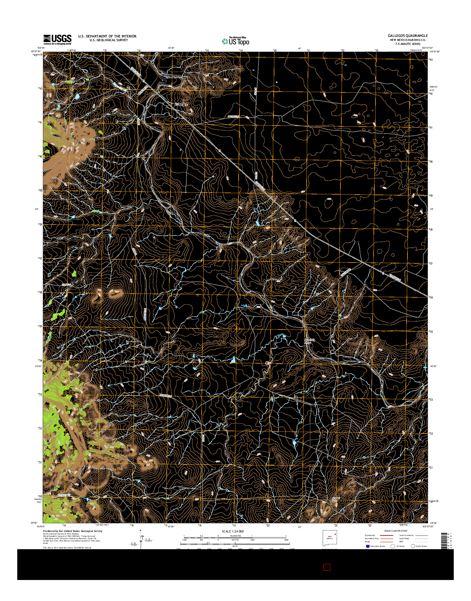USGS US TOPO 7.5-MINUTE MAP FOR GALLEGOS, NM 2017