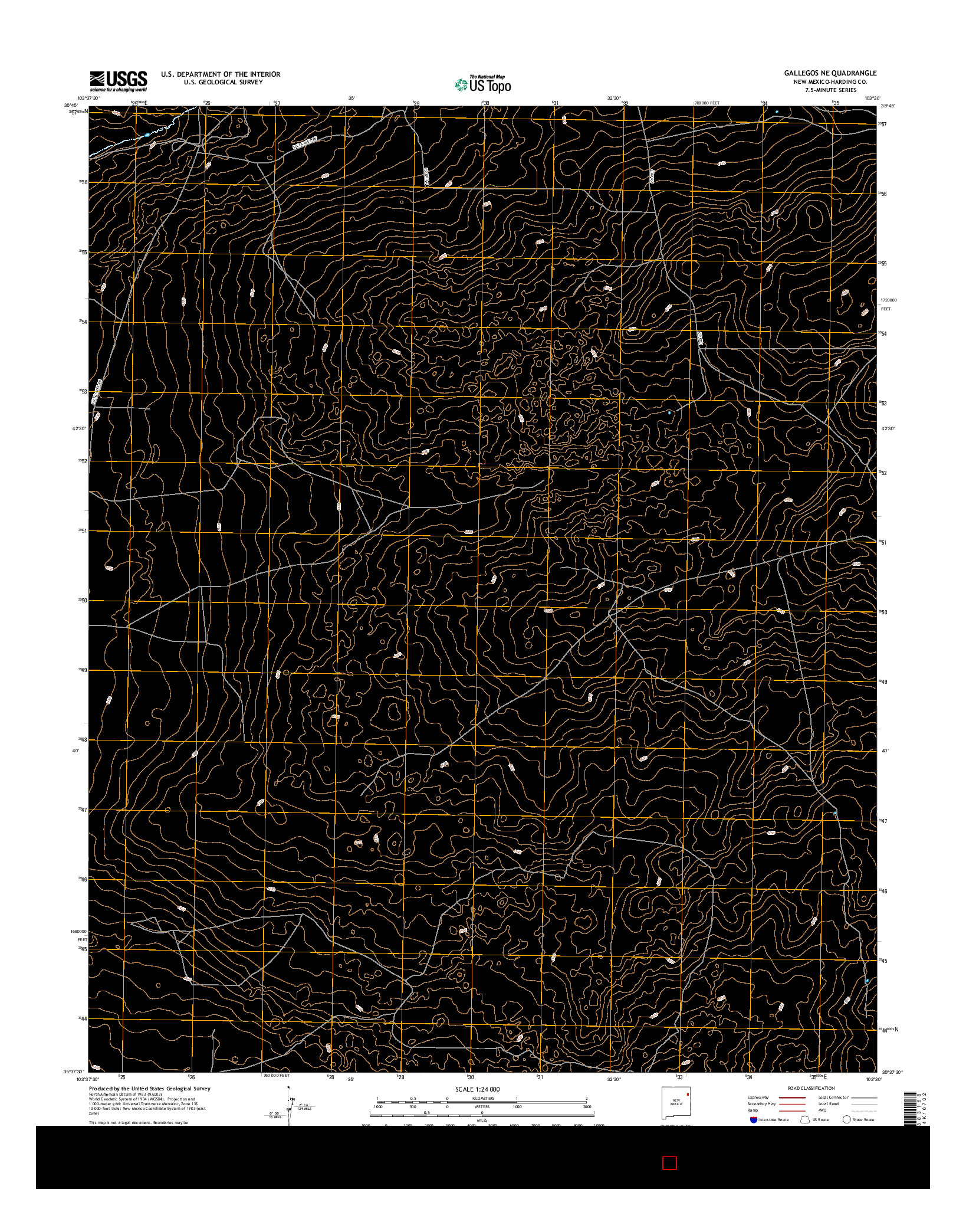 USGS US TOPO 7.5-MINUTE MAP FOR GALLEGOS NE, NM 2017