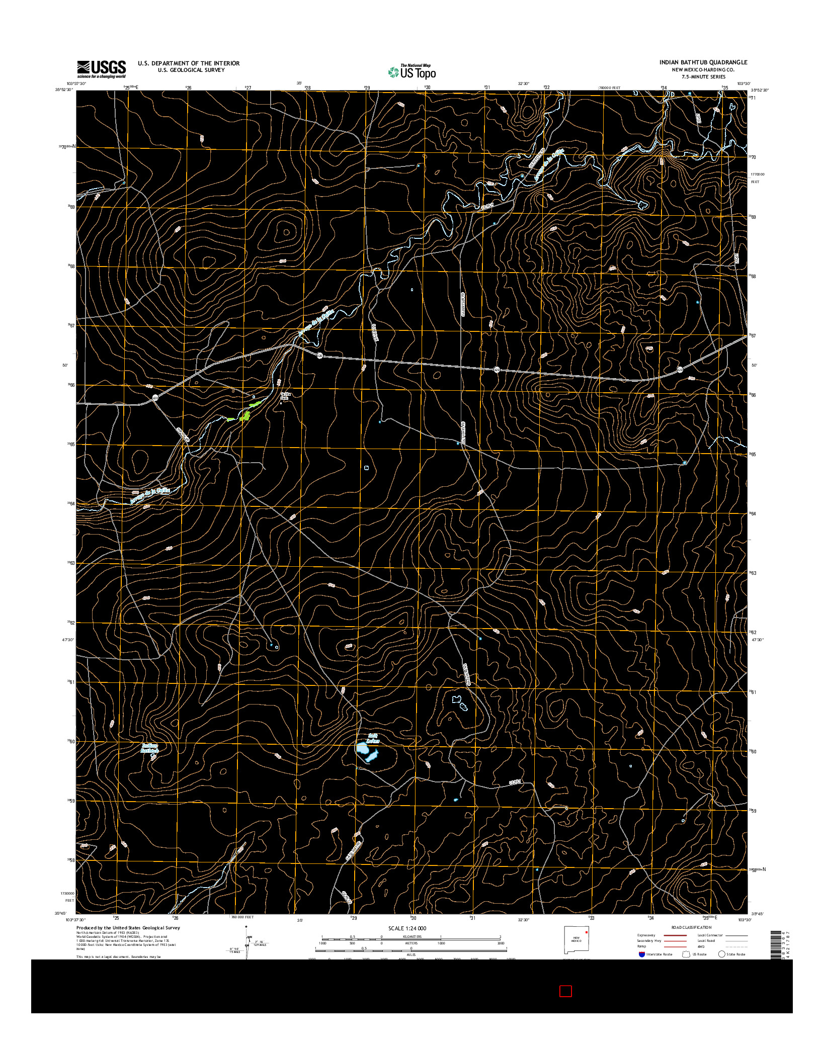 USGS US TOPO 7.5-MINUTE MAP FOR INDIAN BATHTUB, NM 2017