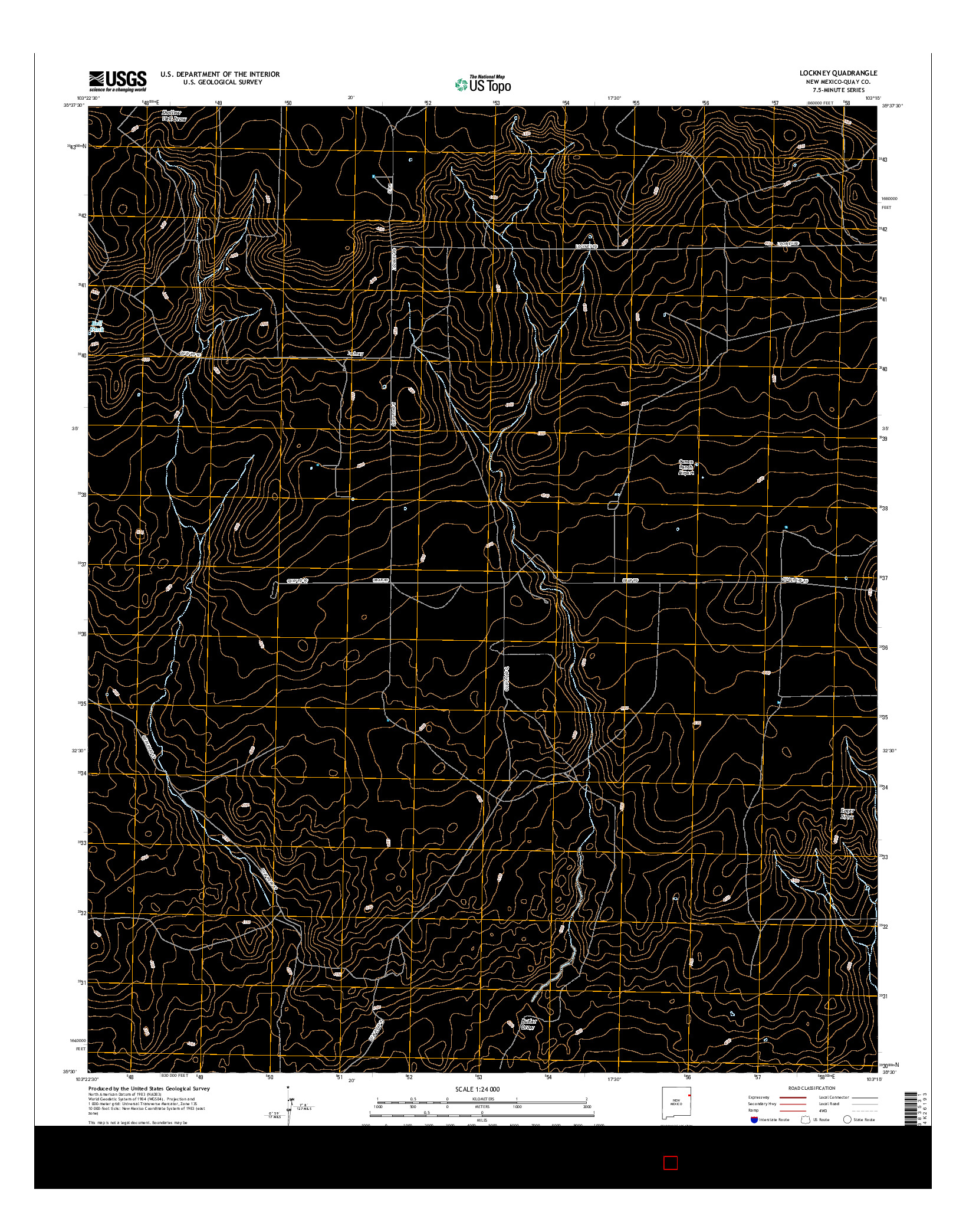 USGS US TOPO 7.5-MINUTE MAP FOR LOCKNEY, NM 2017