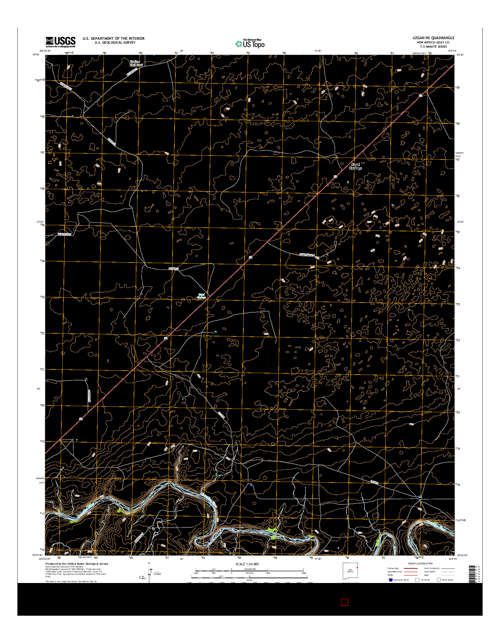 USGS US TOPO 7.5-MINUTE MAP FOR LOGAN NE, NM 2017