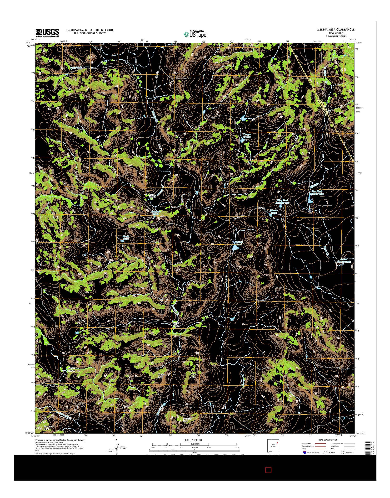 USGS US TOPO 7.5-MINUTE MAP FOR MEDINA MESA, NM 2017