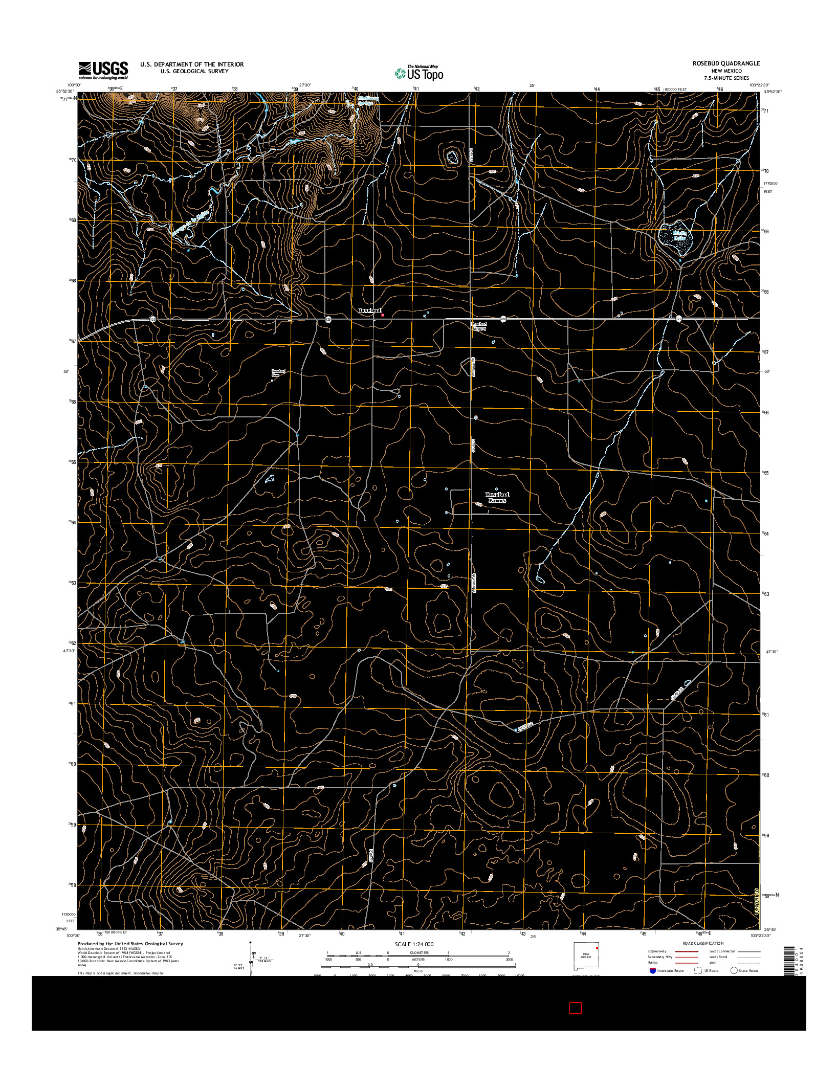 USGS US TOPO 7.5-MINUTE MAP FOR ROSEBUD, NM 2017