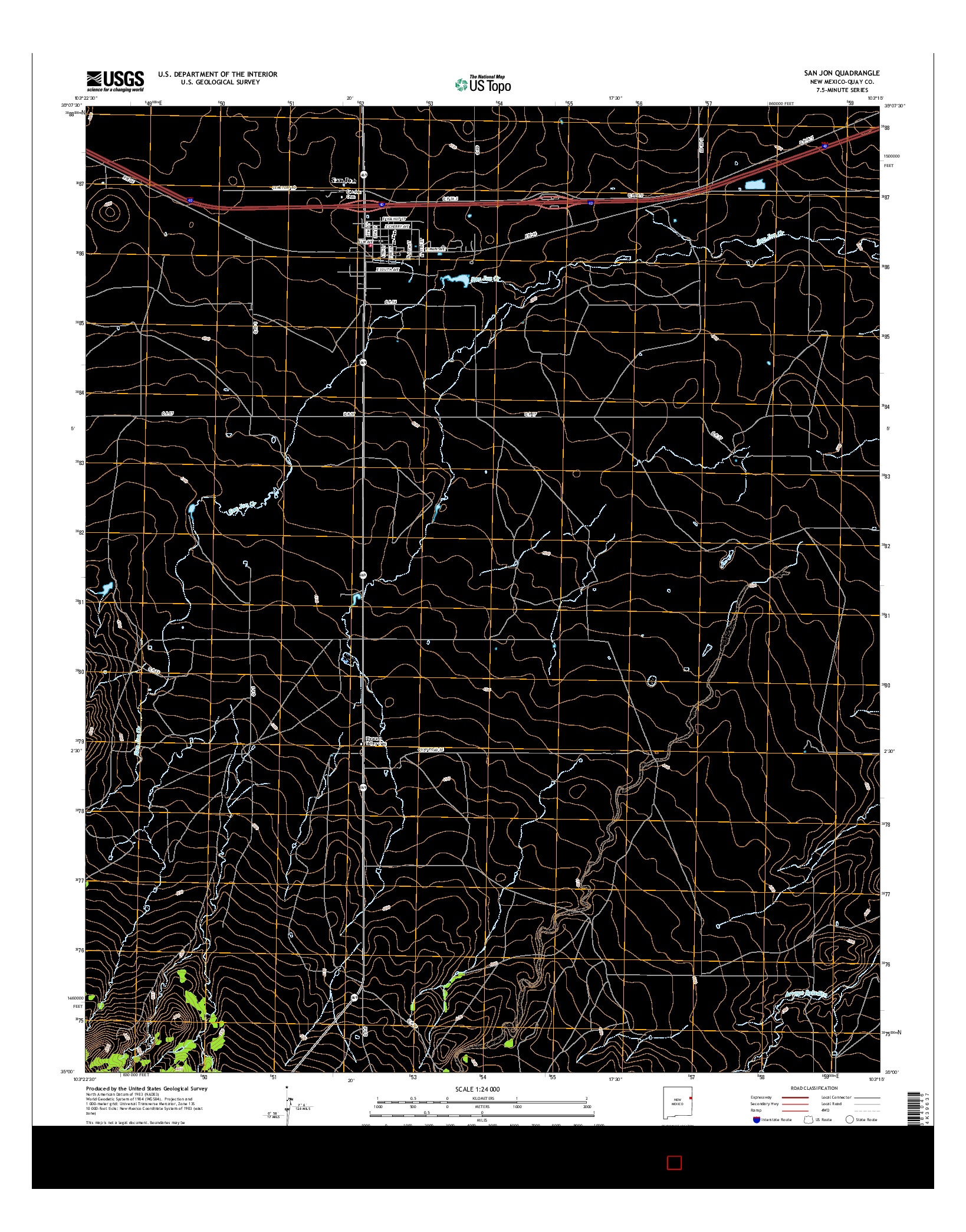 USGS US TOPO 7.5-MINUTE MAP FOR SAN JON, NM 2017