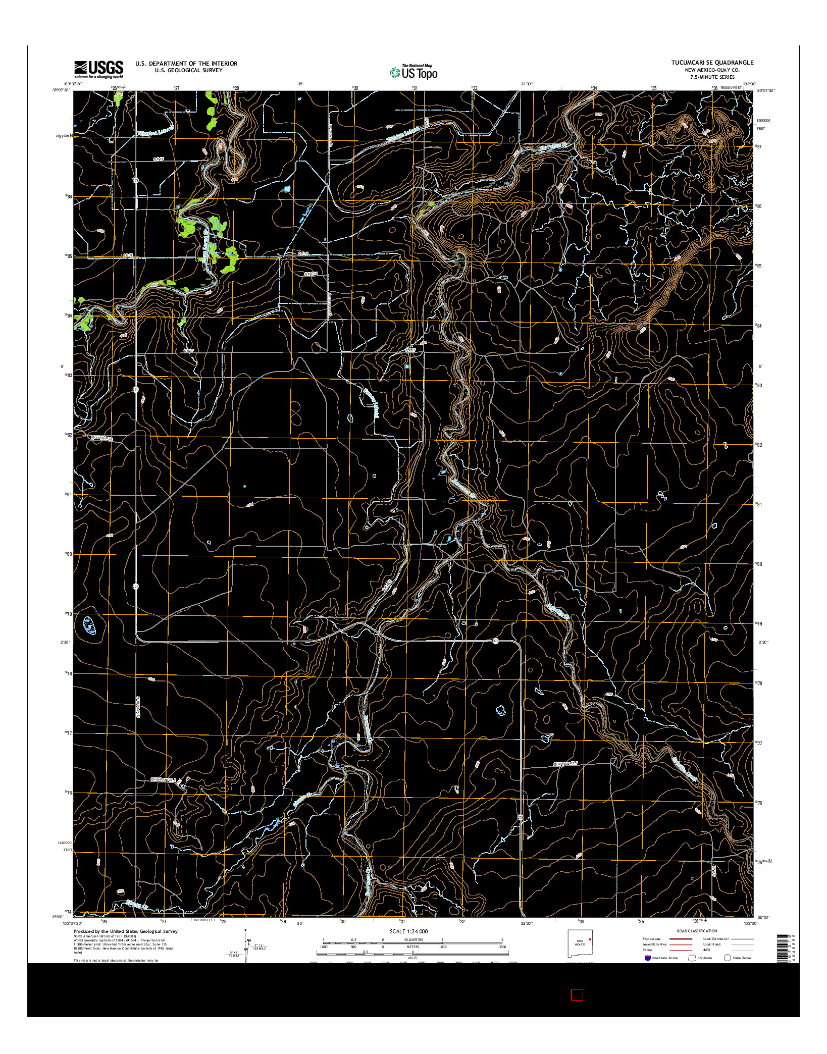 USGS US TOPO 7.5-MINUTE MAP FOR TUCUMCARI SE, NM 2017