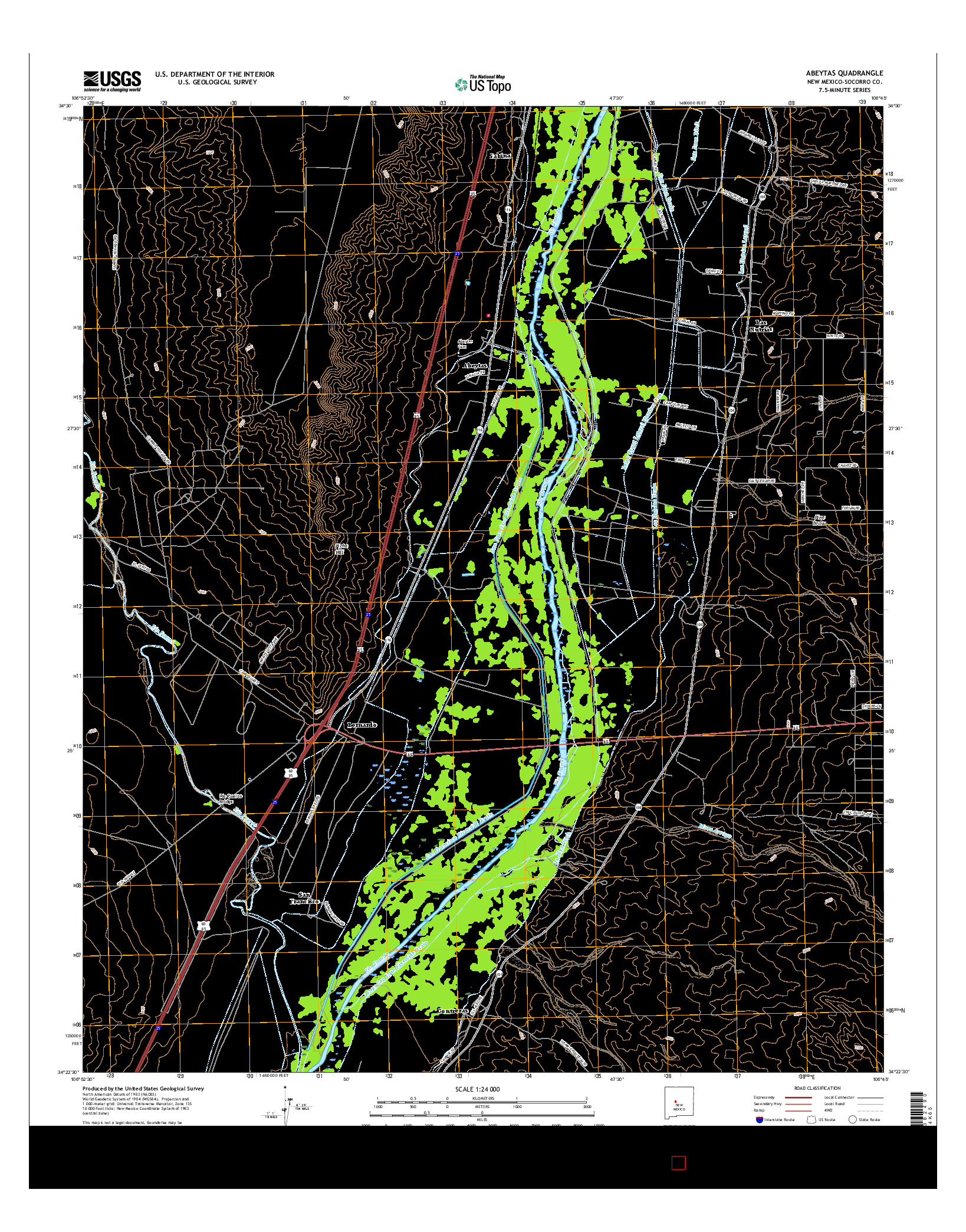 USGS US TOPO 7.5-MINUTE MAP FOR ABEYTAS, NM 2017