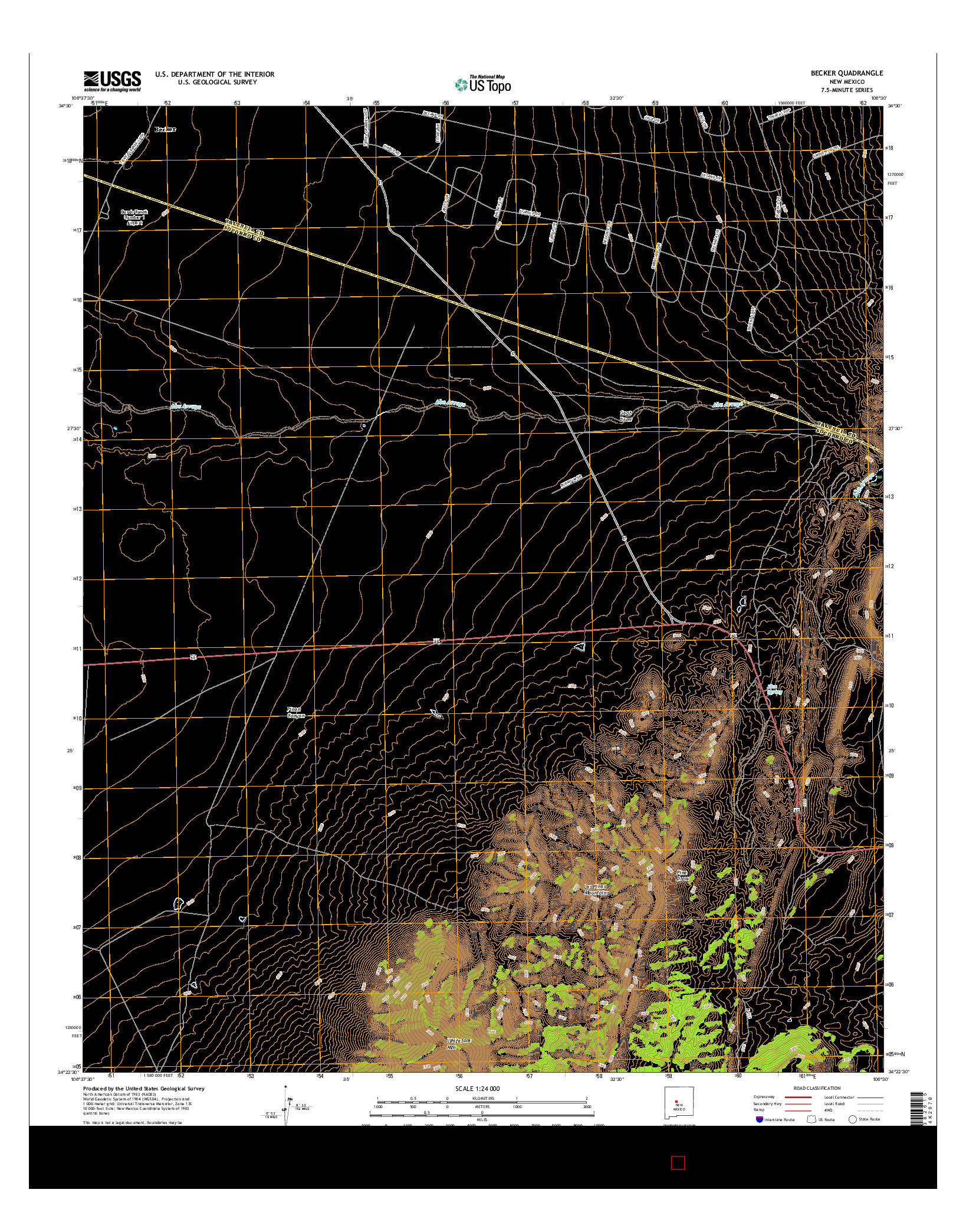 USGS US TOPO 7.5-MINUTE MAP FOR BECKER, NM 2017