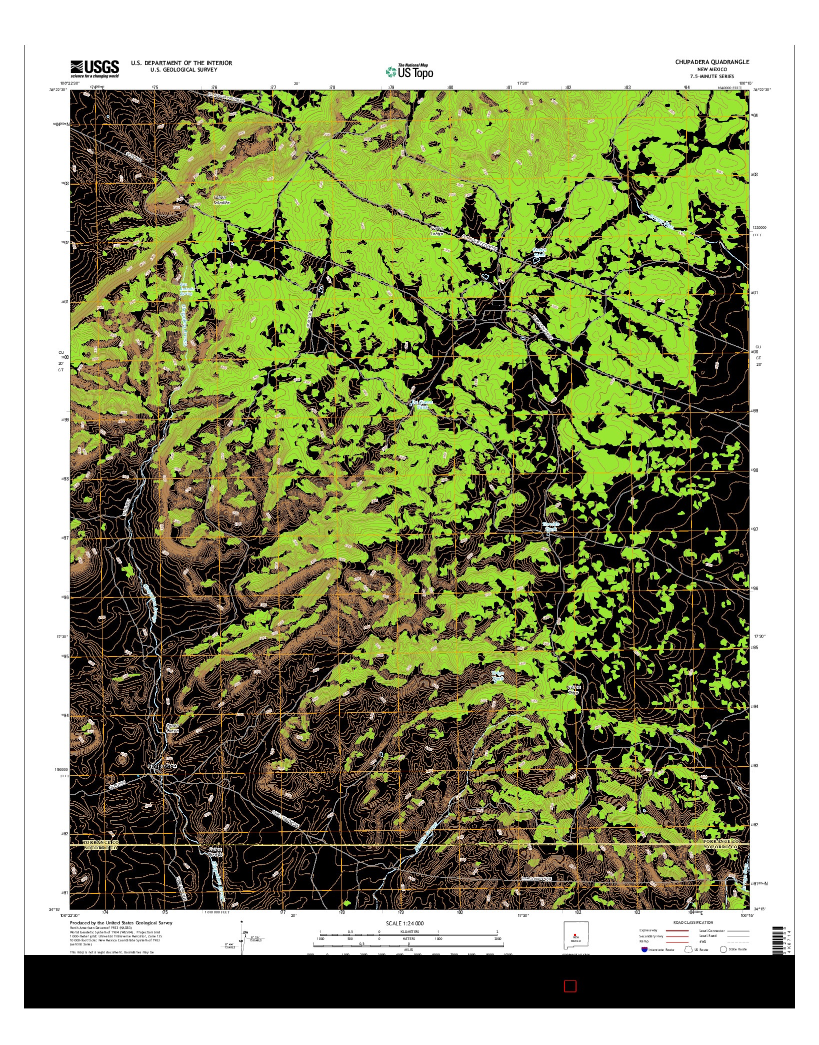 USGS US TOPO 7.5-MINUTE MAP FOR CHUPADERA, NM 2017